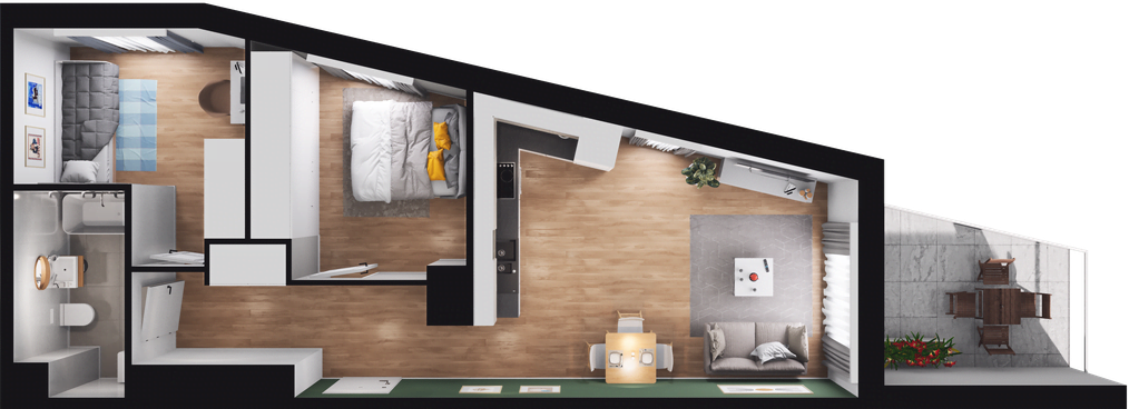 Mieszkanie 51,20 m², piętro 5, oferta nr A-M-5-04, Źródlana 31 Residence, Piotrków Trybunalski, Źródlana, ul. Źródlana 31-idx