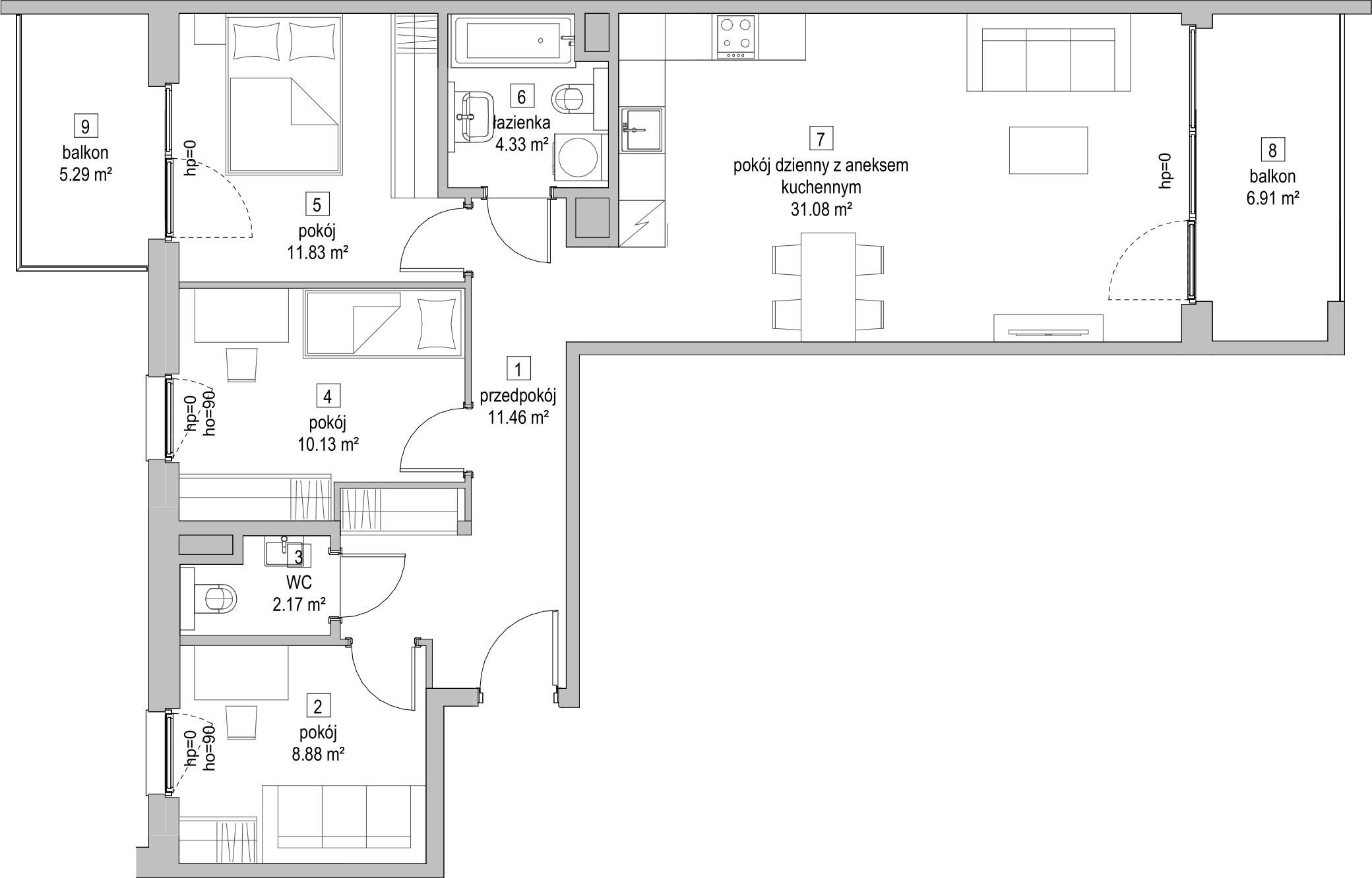 Mieszkanie 79,72 m², piętro 1, oferta nr B2.1.1, ATAL Symbioza, Gdynia, Cisowa, ul. Kcyńska-idx