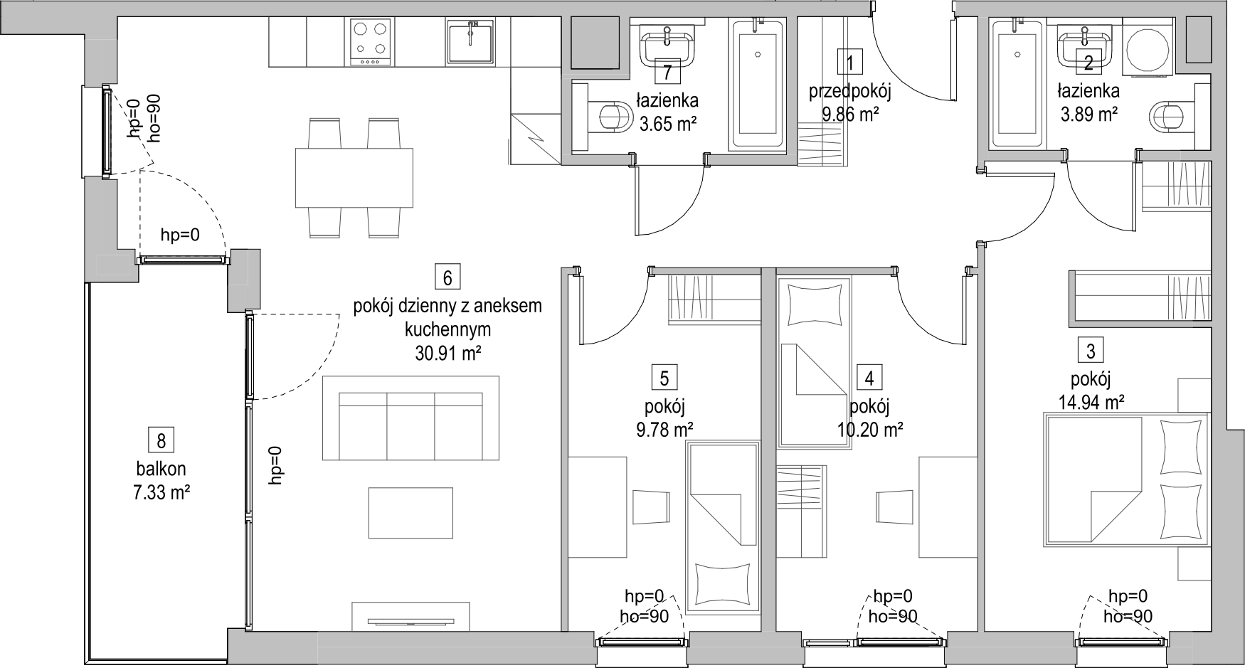 Mieszkanie 83,09 m², piętro 1, oferta nr B2.1.3, ATAL Symbioza, Gdynia, Cisowa, ul. Kcyńska-idx