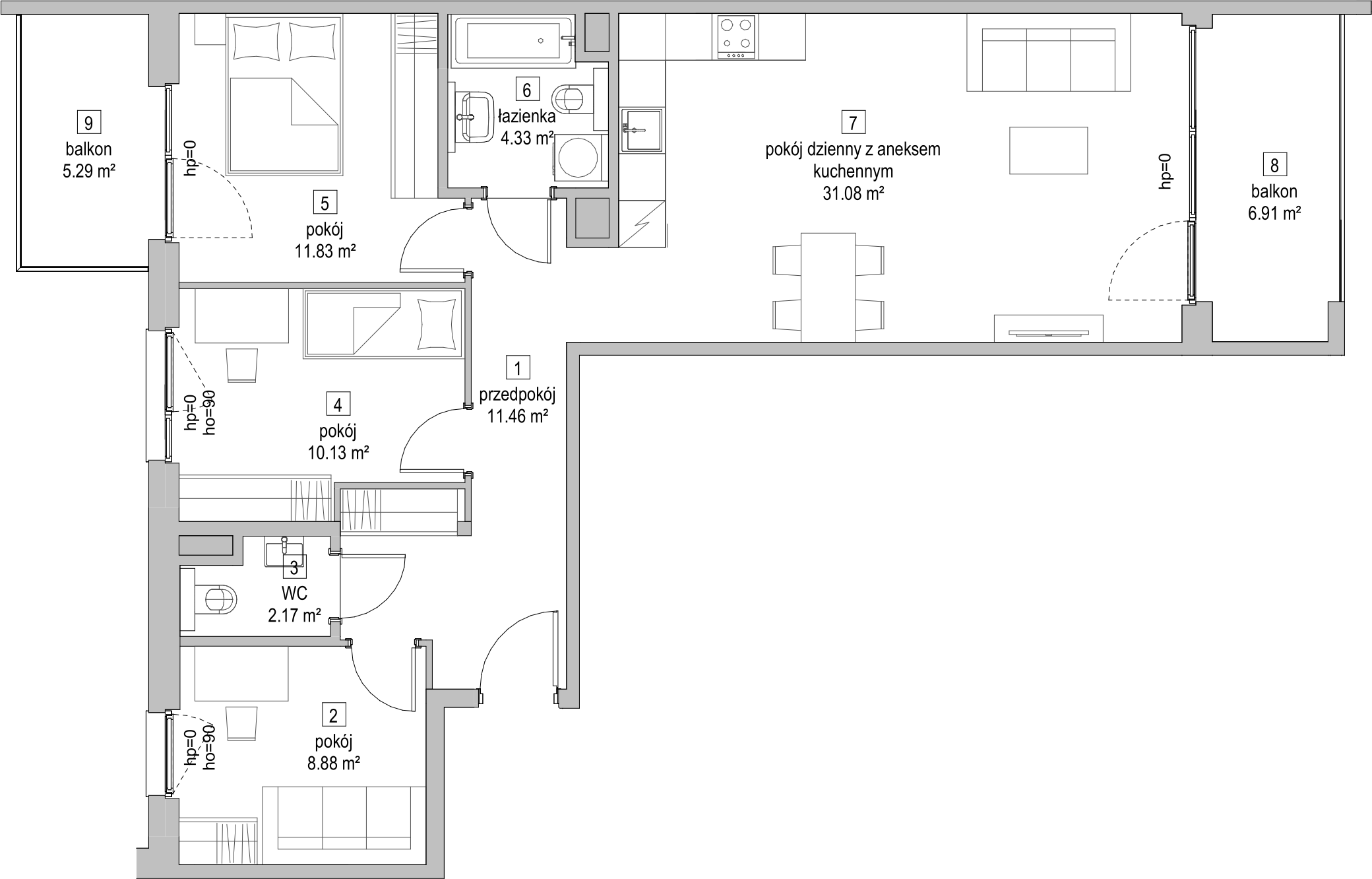 Mieszkanie 79,72 m², piętro 2, oferta nr B2.2.1, ATAL Symbioza, Gdynia, Cisowa, ul. Kcyńska-idx