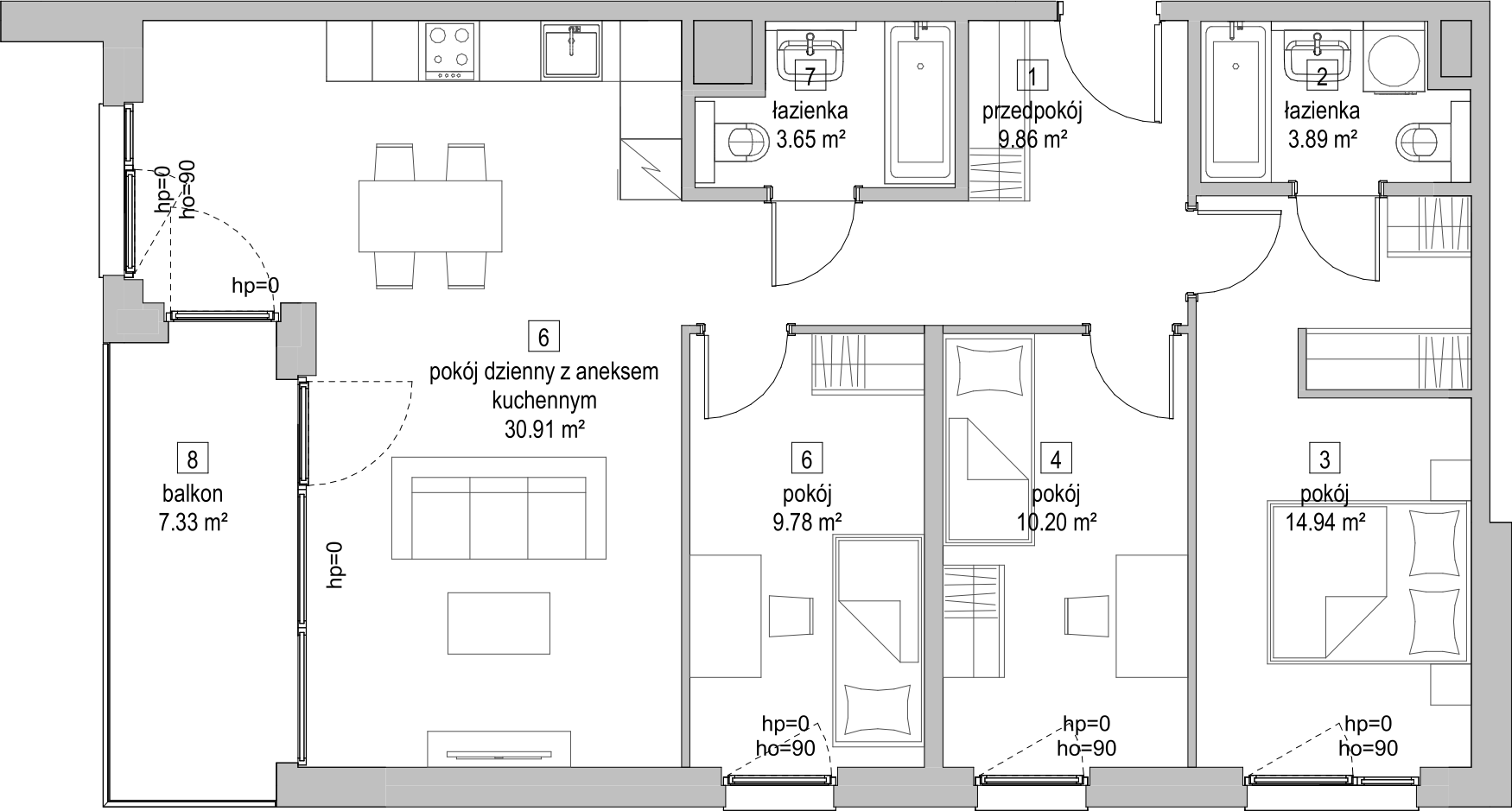 Mieszkanie 83,10 m², piętro 2, oferta nr B2.2.3, ATAL Symbioza, Gdynia, Cisowa, ul. Kcyńska-idx