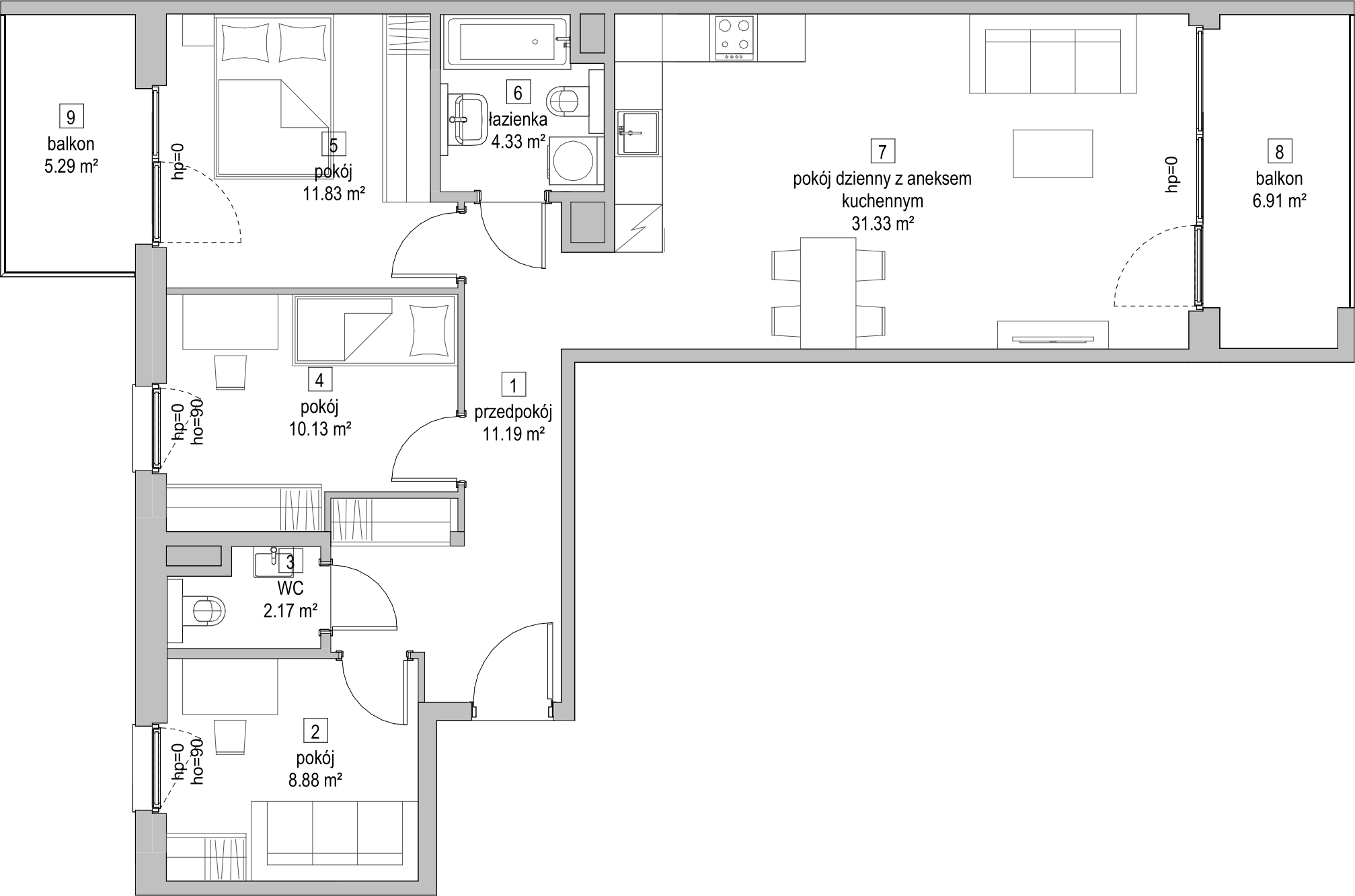 Mieszkanie 79,72 m², piętro 3, oferta nr B2.3.1, ATAL Symbioza, Gdynia, Cisowa, ul. Kcyńska-idx