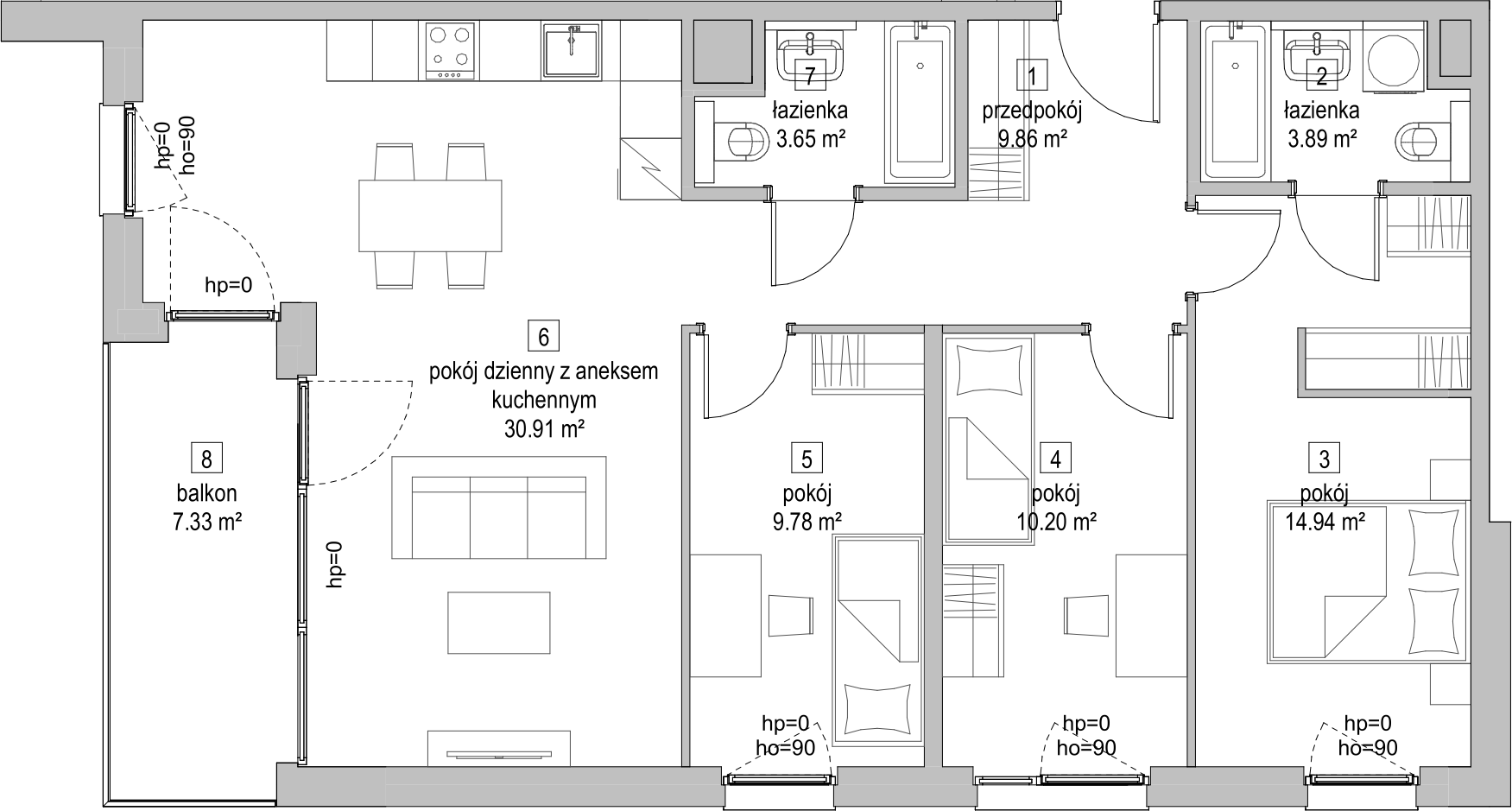 Mieszkanie 83,09 m², piętro 3, oferta nr B2.3.3, ATAL Symbioza, Gdynia, Cisowa, ul. Kcyńska-idx