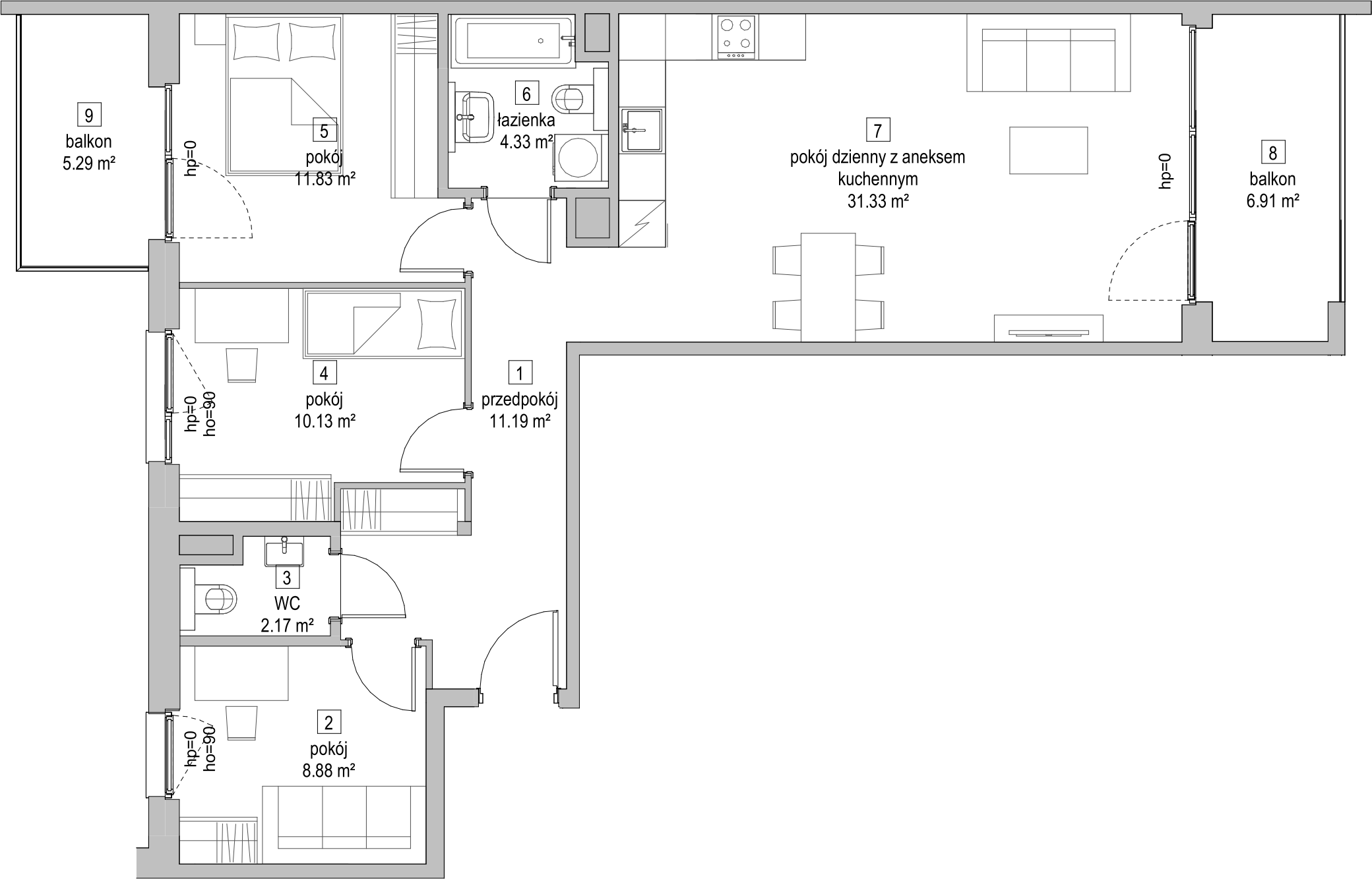 Mieszkanie 79,72 m², piętro 4, oferta nr B2.4.1, ATAL Symbioza, Gdynia, Cisowa, ul. Kcyńska-idx