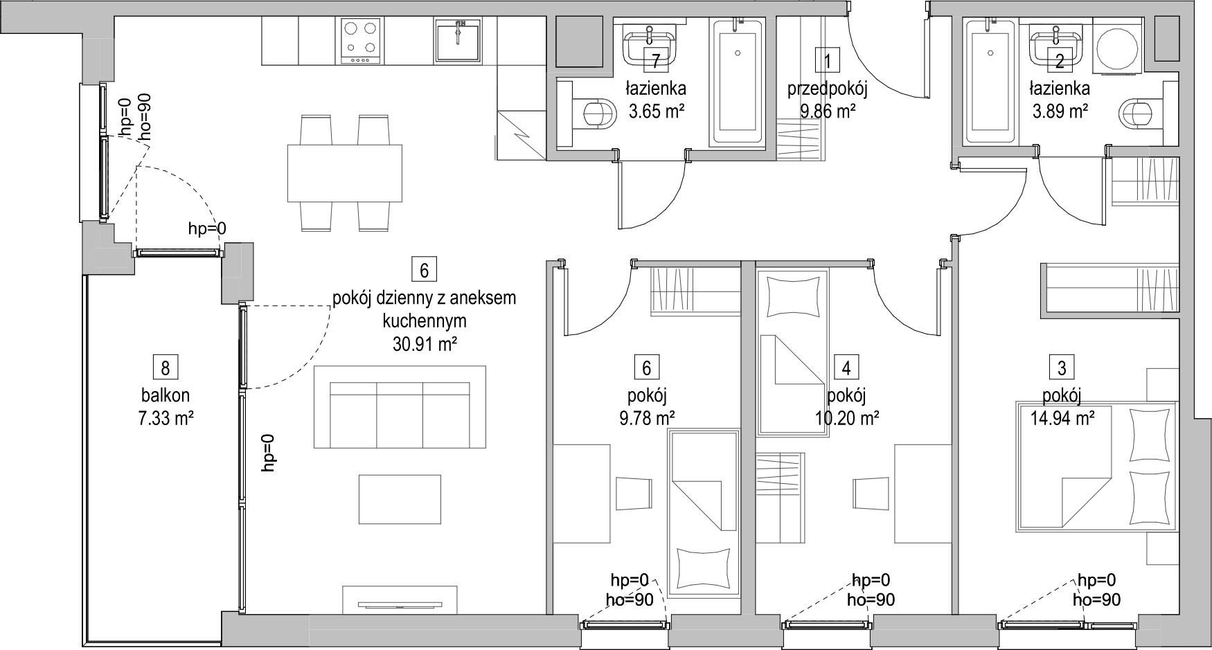 Mieszkanie 83,11 m², piętro 4, oferta nr B2.4.3, ATAL Symbioza, Gdynia, Cisowa, ul. Kcyńska-idx