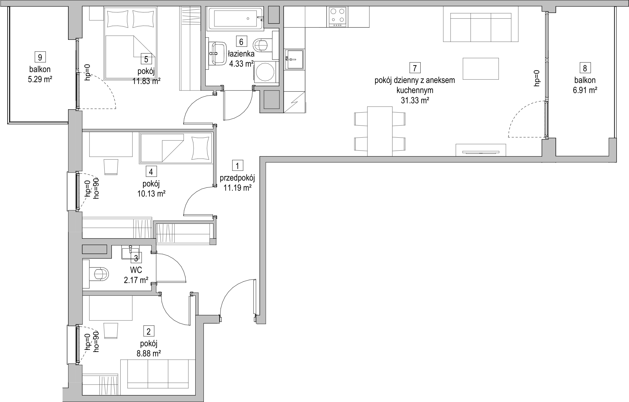 Mieszkanie 79,72 m², piętro 5, oferta nr B2.5.1, ATAL Symbioza, Gdynia, Cisowa, ul. Kcyńska-idx