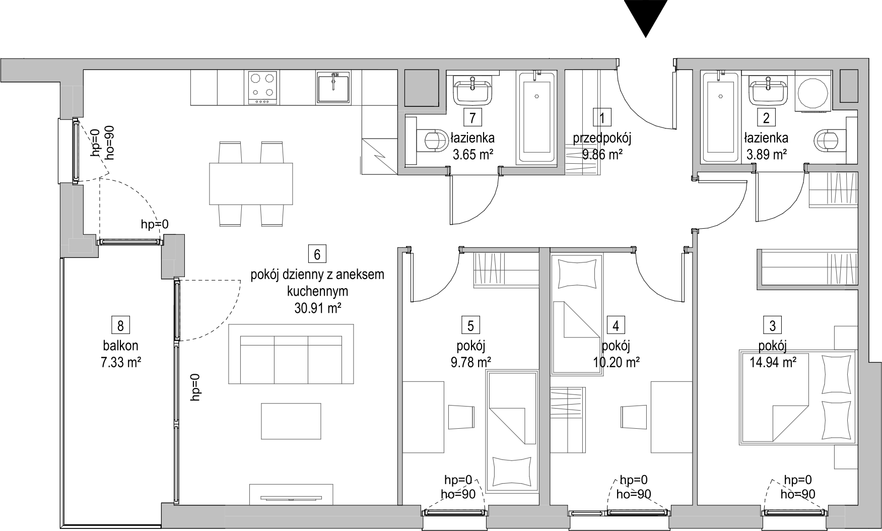 Mieszkanie 83,09 m², piętro 5, oferta nr B2.5.3, ATAL Symbioza, Gdynia, Cisowa, ul. Kcyńska-idx