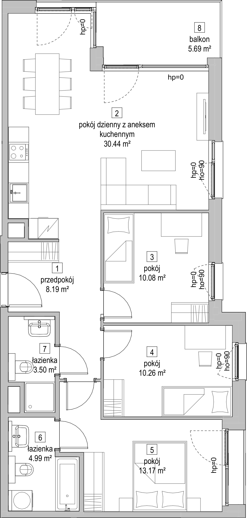 Mieszkanie 80,57 m², piętro 1, oferta nr C2.1.5, ATAL Symbioza, Gdynia, Cisowa, ul. Kcyńska-idx