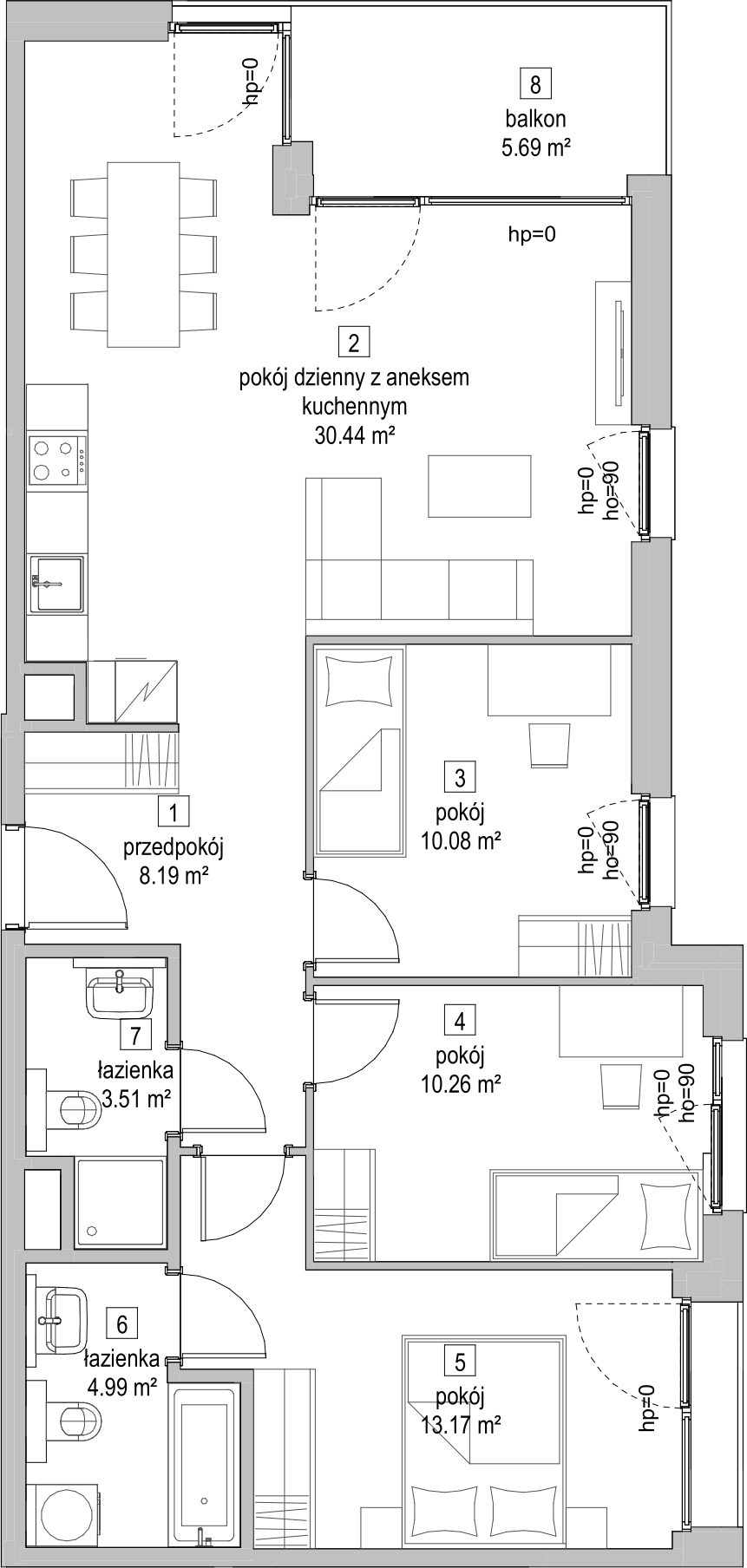 Mieszkanie 80,56 m², piętro 4, oferta nr C2.4.5, ATAL Symbioza, Gdynia, Cisowa, ul. Kcyńska-idx