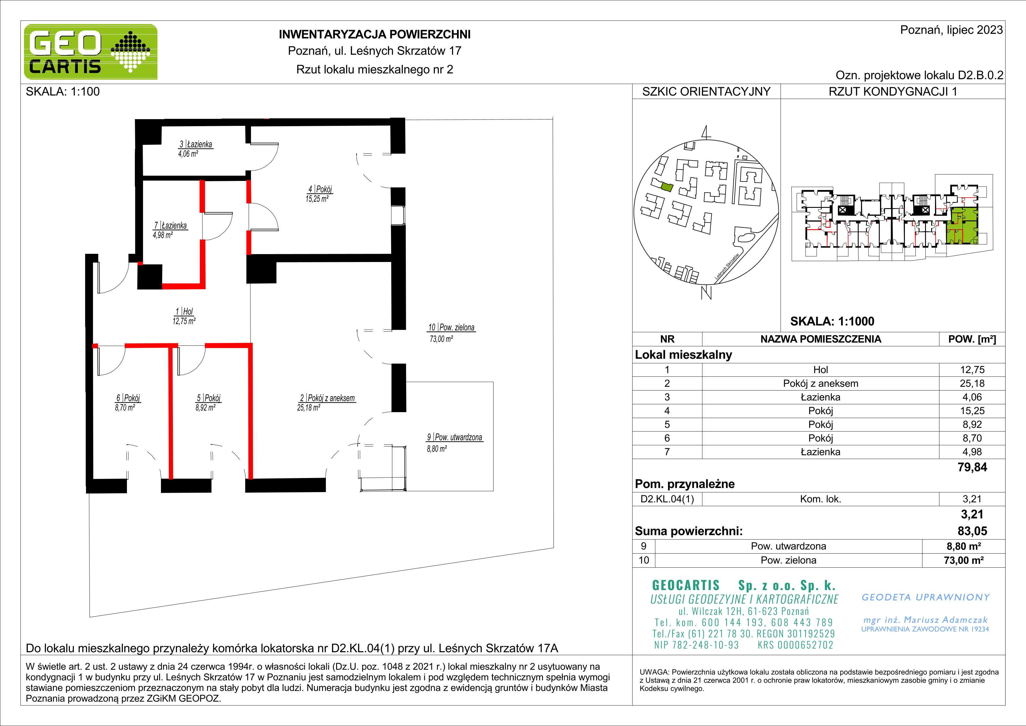 Mieszkanie 79,84 m², parter, oferta nr D2.B.0.2, Zacisze Marcelin, Poznań, Ławica, Marcelin, ul. Leśnych Skrzatów-idx