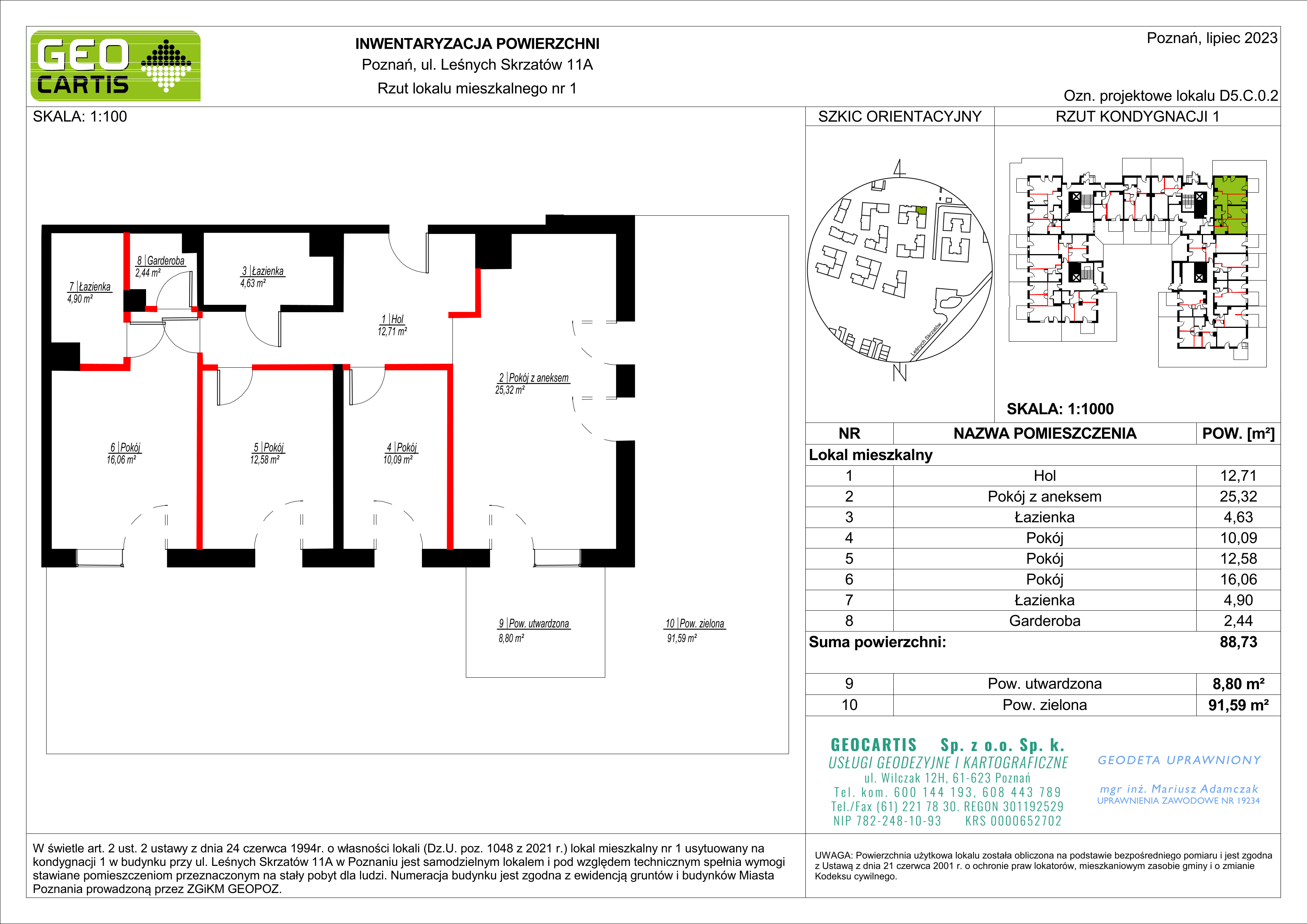 Apartament 88,73 m², parter, oferta nr D5.C.0.2, Zacisze Marcelin, Poznań, Ławica, Marcelin, ul. Leśnych Skrzatów-idx