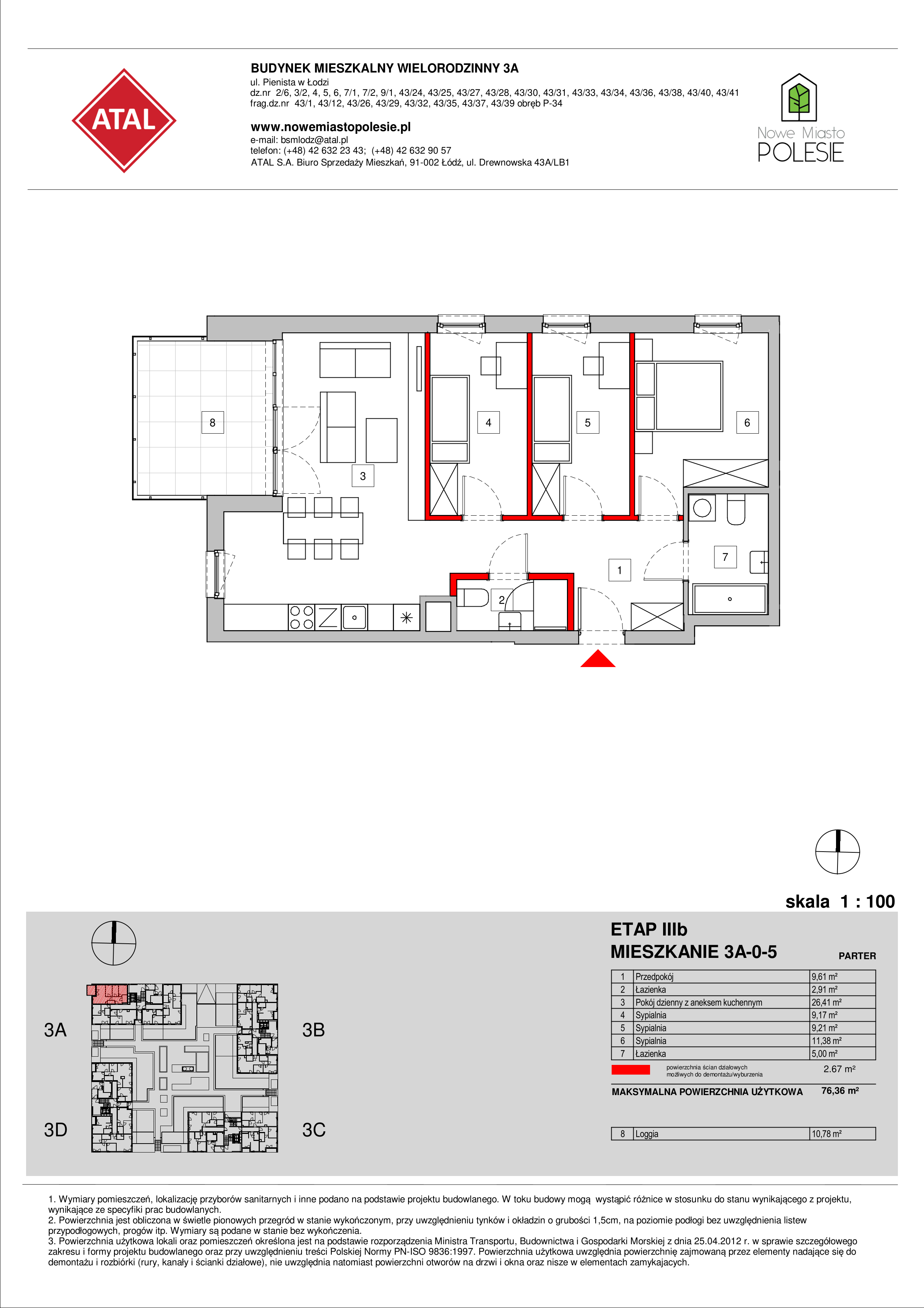 Mieszkanie 76,53 m², parter, oferta nr 3A-0-5, Nowe Miasto Polesie III, Łódź, Polesie, Lublinek-Pienista, ul. Pienista-idx