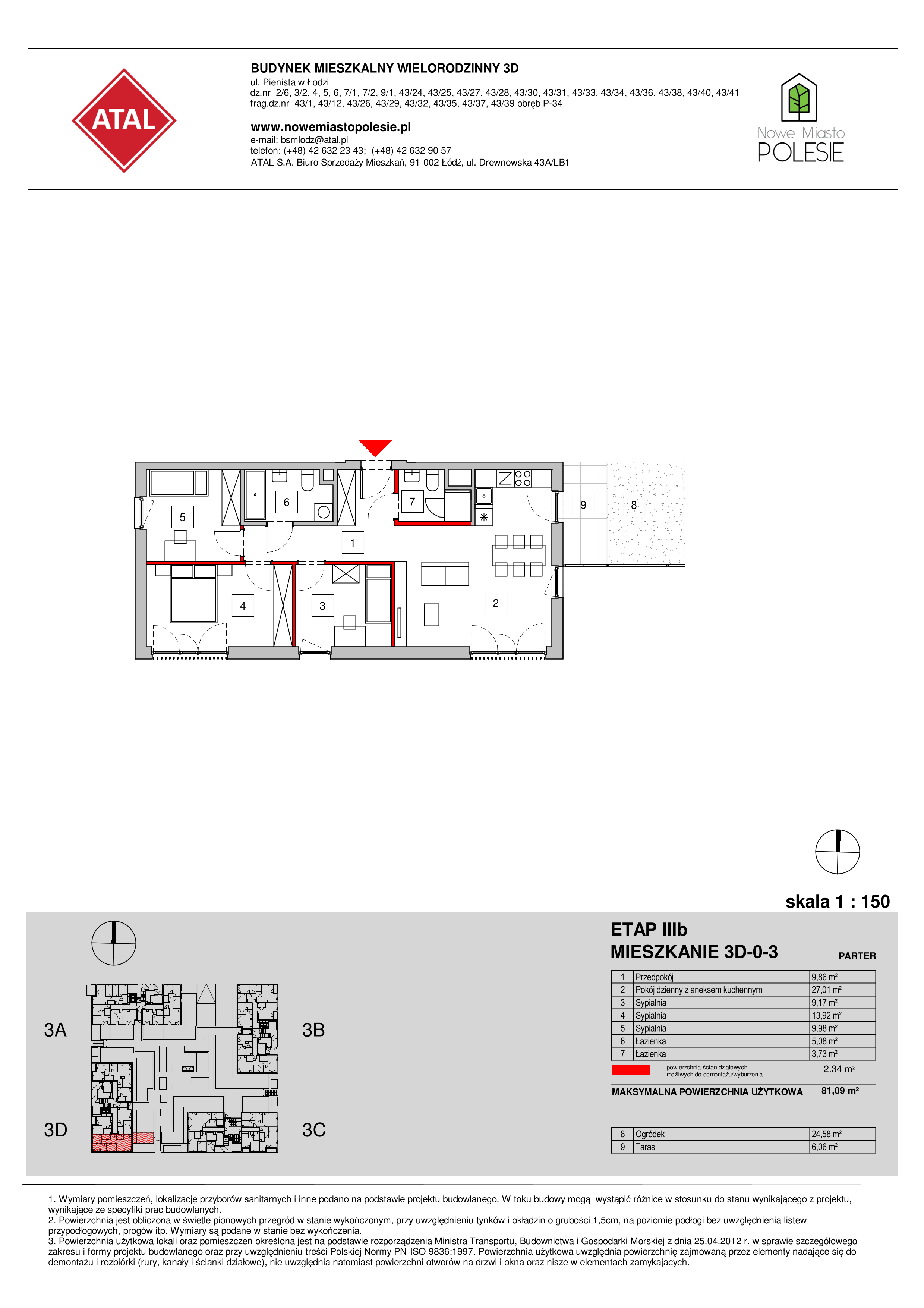 Mieszkanie 81,00 m², parter, oferta nr 3D-0-3, Nowe Miasto Polesie III, Łódź, Polesie, Lublinek-Pienista, ul. Pienista-idx