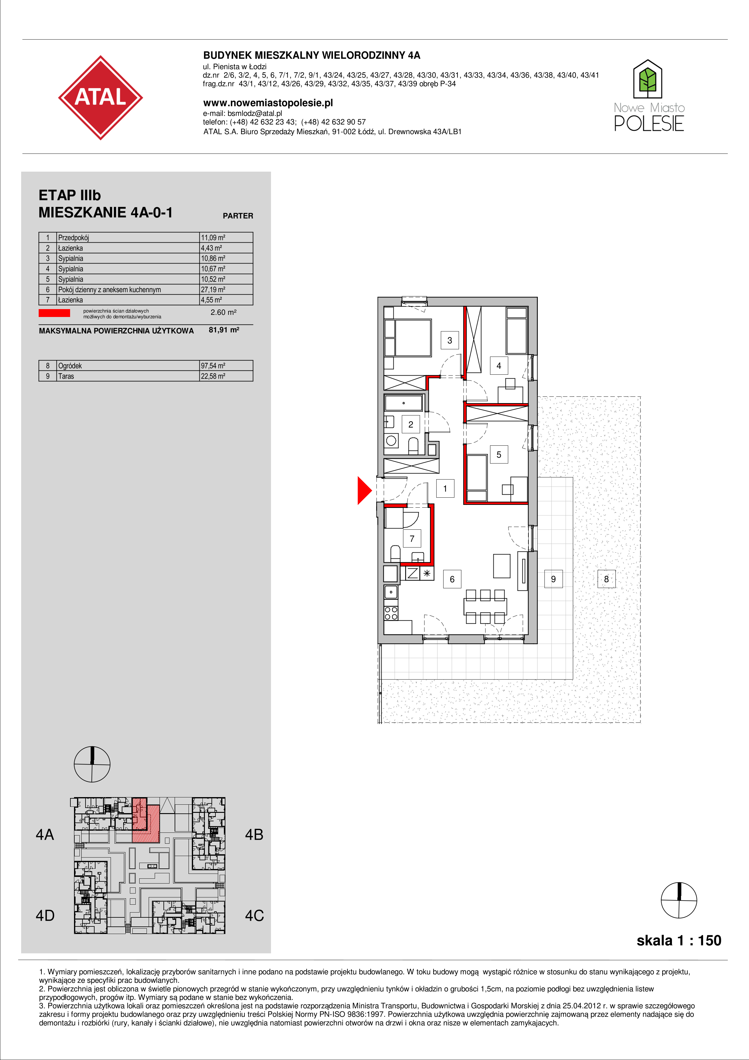 Mieszkanie 81,60 m², parter, oferta nr 4A-0-1, Nowe Miasto Polesie III, Łódź, Polesie, Lublinek-Pienista, ul. Pienista-idx