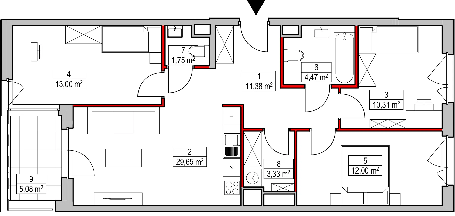 Mieszkanie 74,58 m², piętro 2, oferta nr D1.1.2.1, Nowy Targówek VI, Warszawa, Targówek, Targówek Mieszkaniowy, ul. Płosa 8-idx