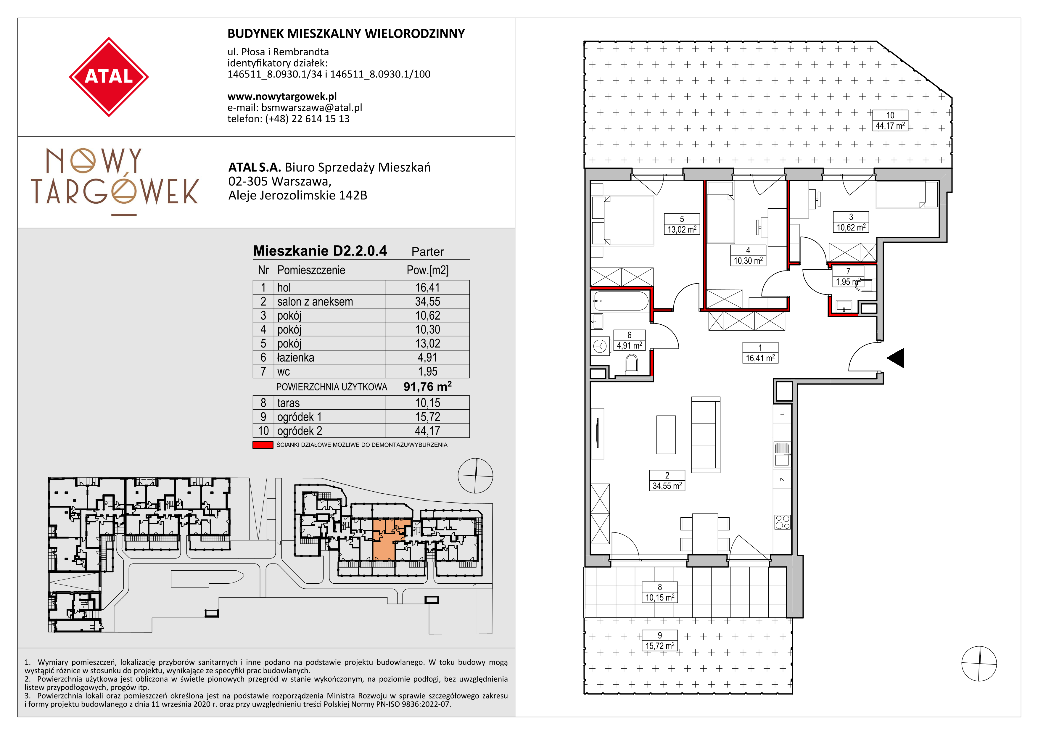 Mieszkanie 91,76 m², parter, oferta nr D2.2.0.4, Nowy Targówek VI, Warszawa, Targówek, Targówek Mieszkaniowy, ul. Płosa 8-idx