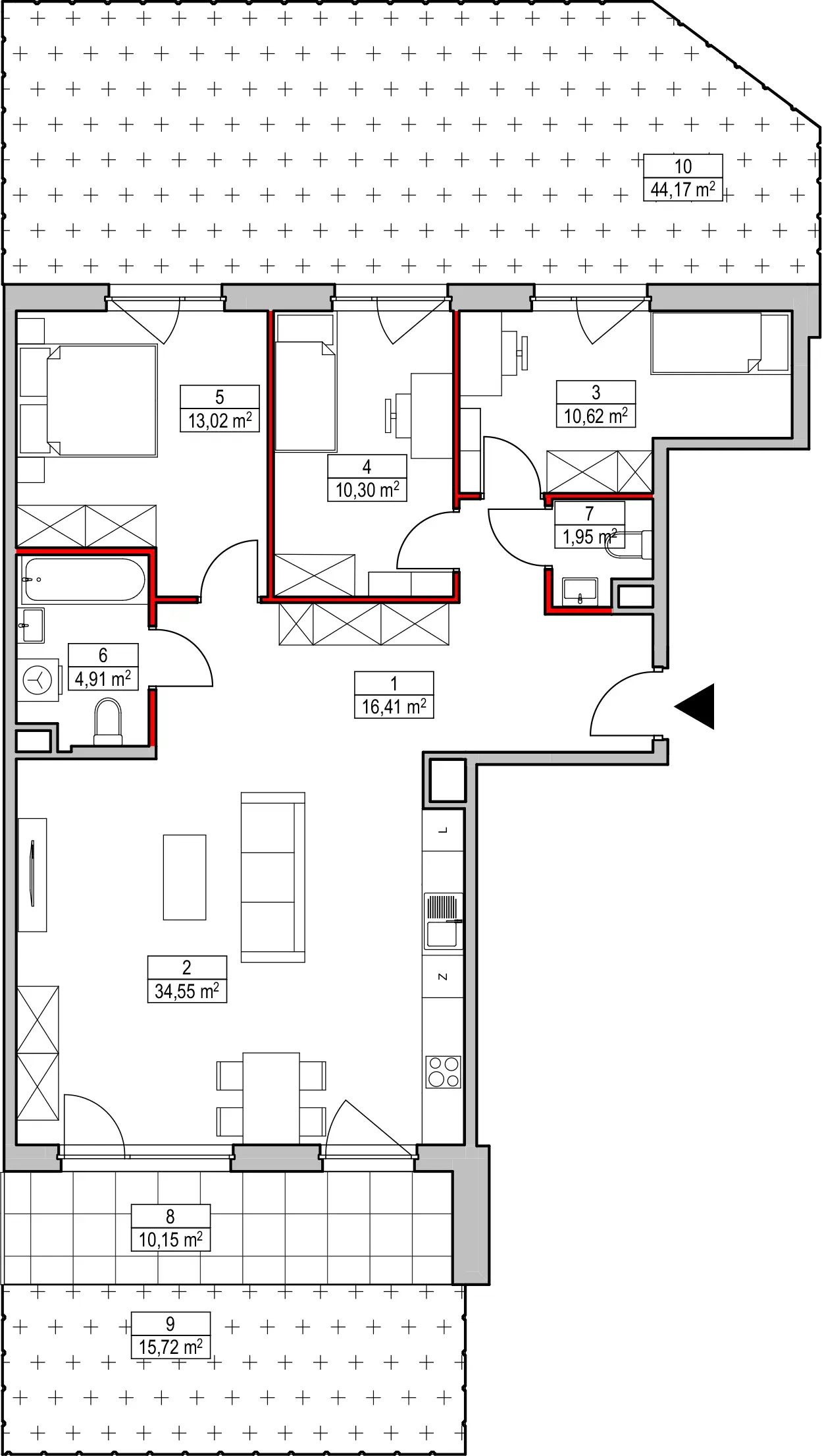 Mieszkanie 91,76 m², parter, oferta nr D2.2.0.4, Nowy Targówek VI, Warszawa, Targówek, Targówek Mieszkaniowy, ul. Płosa 8-idx