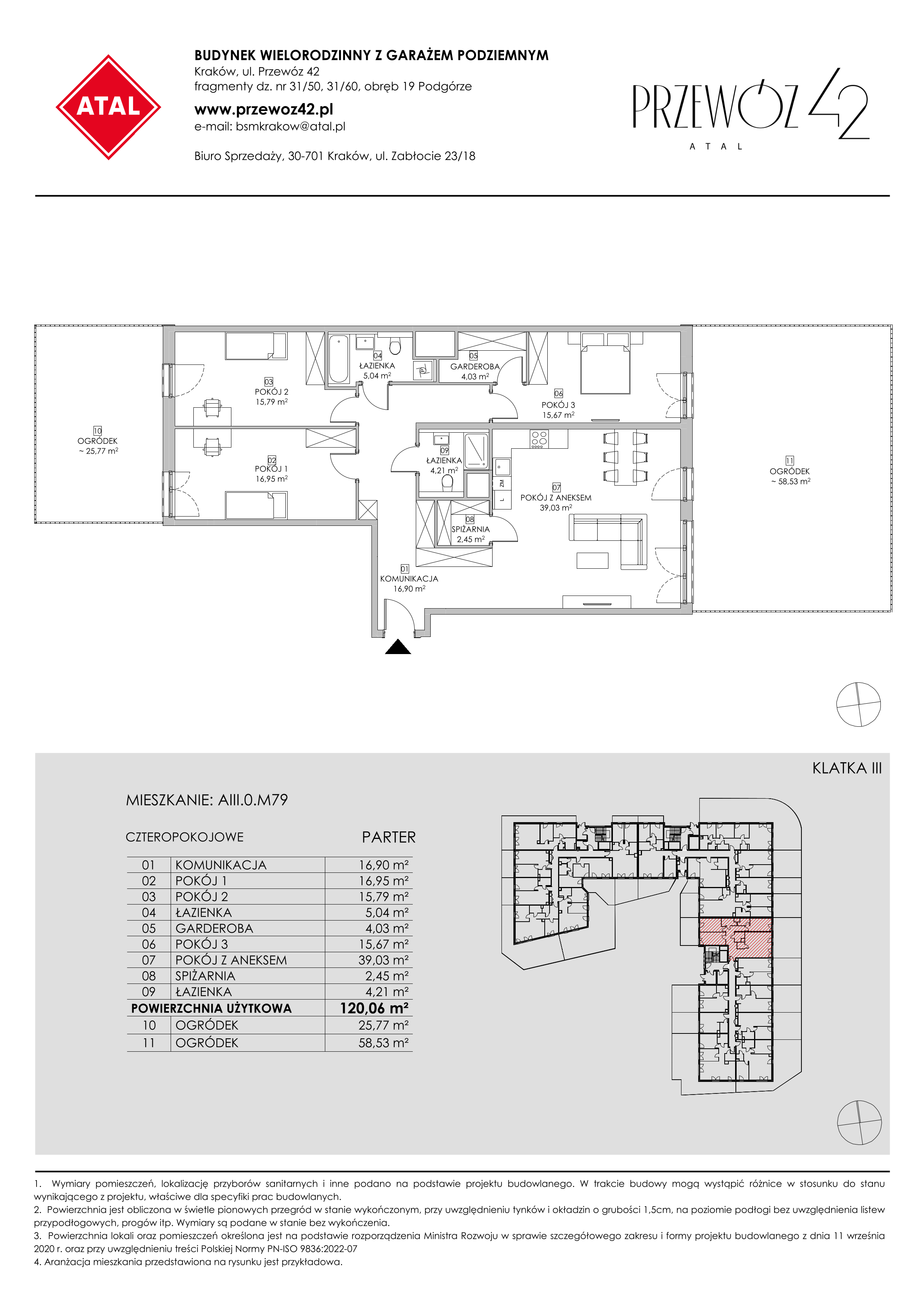 Mieszkanie 120,06 m², parter, oferta nr AIII.0.M79, Przewóz 42 ATAL, Kraków, Podgórze, Płaszów, ul. Przewóz 42-idx