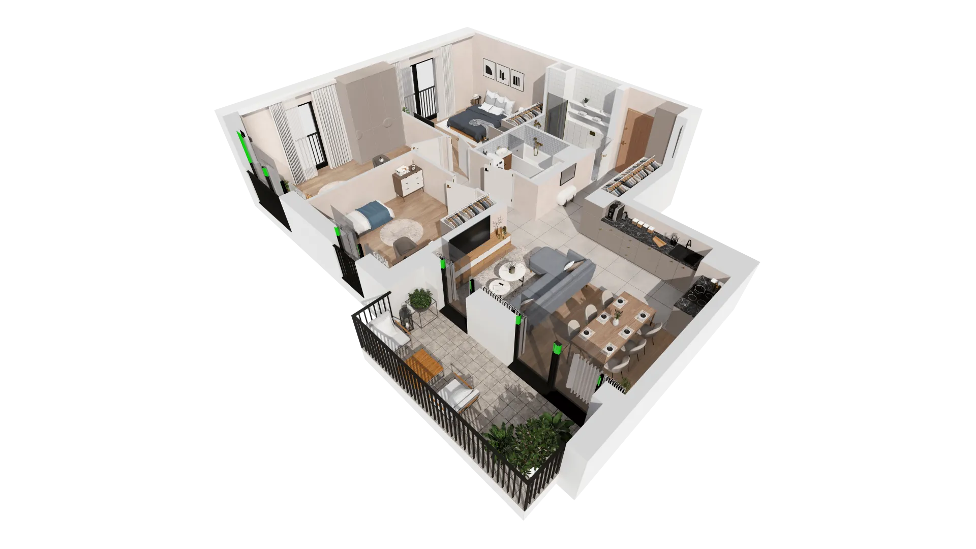 Mieszkanie 78,99 m², piętro 6, oferta nr B1-06-66A, Francuska Park, Katowice, Osiedle Paderewskiego-Muchowiec, Muchowiec, ul. Szybowcowa-idx