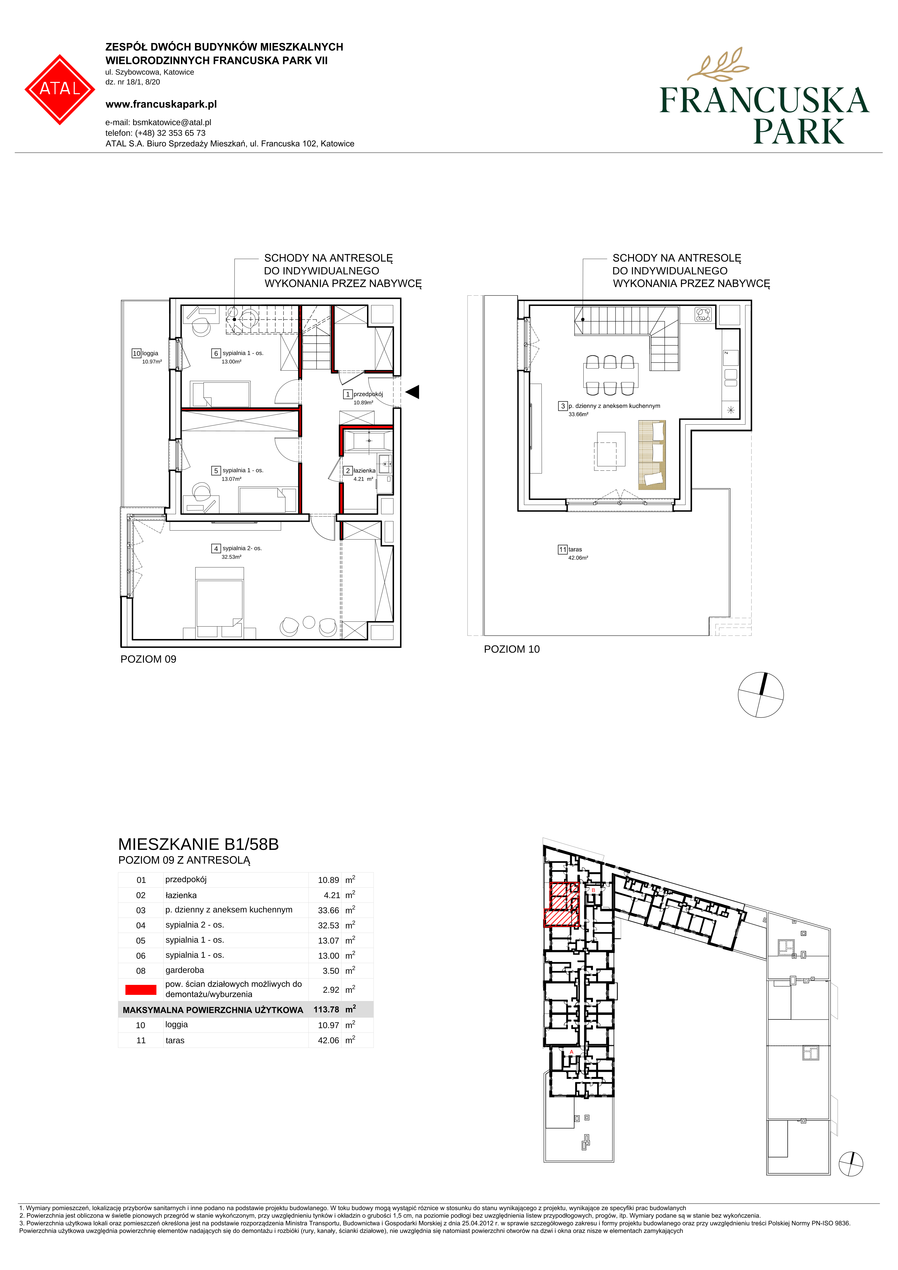 Mieszkanie 114,05 m², piętro 9, oferta nr m58b, Francuska Park, Katowice, Osiedle Paderewskiego-Muchowiec, Muchowiec, ul. Szybowcowa-idx