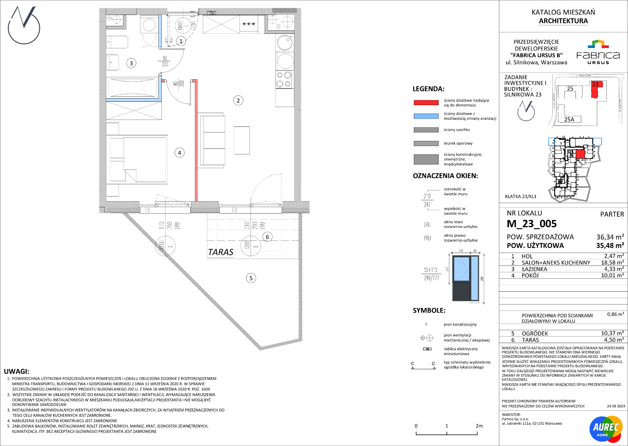 Mieszkanie 35,48 m², parter, oferta nr M_23_005, Fabrica URSUS - Etap B, Warszawa, Ursus, Szamoty, ul. Silnikowa 23, 25-idx