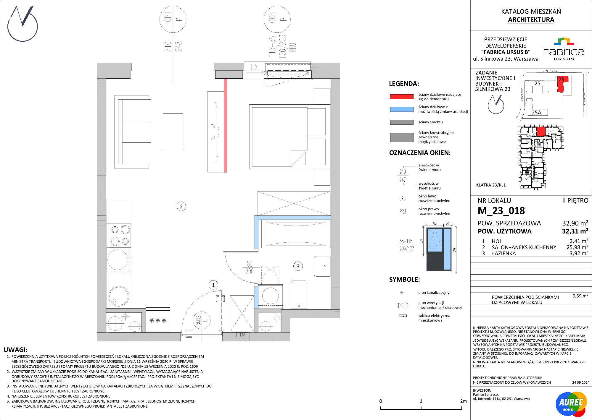 Mieszkanie 32,31 m², piętro 2, oferta nr M_23_018, Fabrica URSUS - Etap B, Warszawa, Ursus, Szamoty, ul. Silnikowa 23, 25-idx