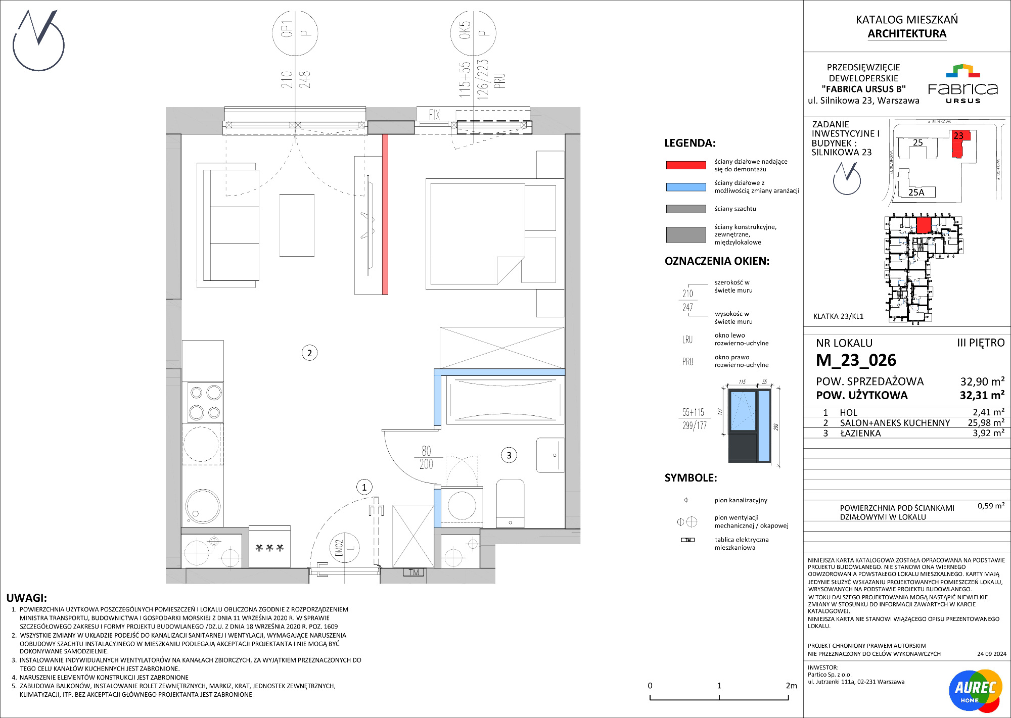 Mieszkanie 32,31 m², piętro 3, oferta nr M_23_026, Fabrica URSUS - Etap B, Warszawa, Ursus, Szamoty, ul. Silnikowa 23, 25-idx