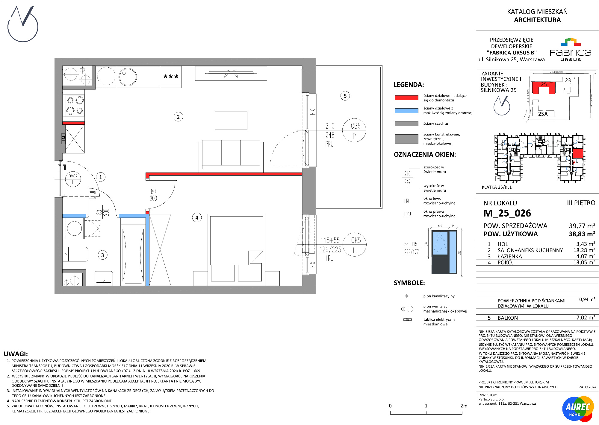 Mieszkanie 38,83 m², piętro 3, oferta nr M_25_026, Fabrica URSUS - Etap B, Warszawa, Ursus, Szamoty, ul. Silnikowa 23, 25-idx