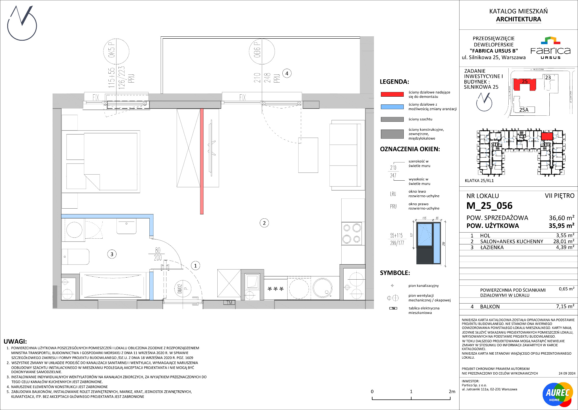 Mieszkanie 35,95 m², piętro 7, oferta nr M_25_056, Fabrica URSUS - Etap B, Warszawa, Ursus, Szamoty, ul. Silnikowa 23, 25-idx