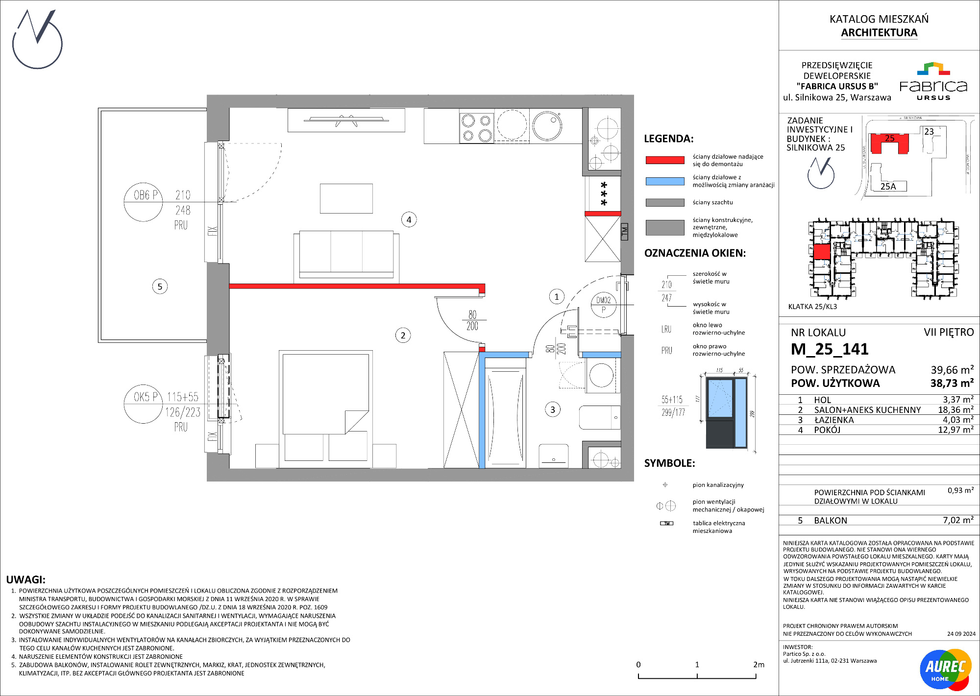 Mieszkanie 38,73 m², piętro 7, oferta nr M_25_141, Fabrica URSUS - Etap B, Warszawa, Ursus, Szamoty, ul. Silnikowa 23, 25-idx