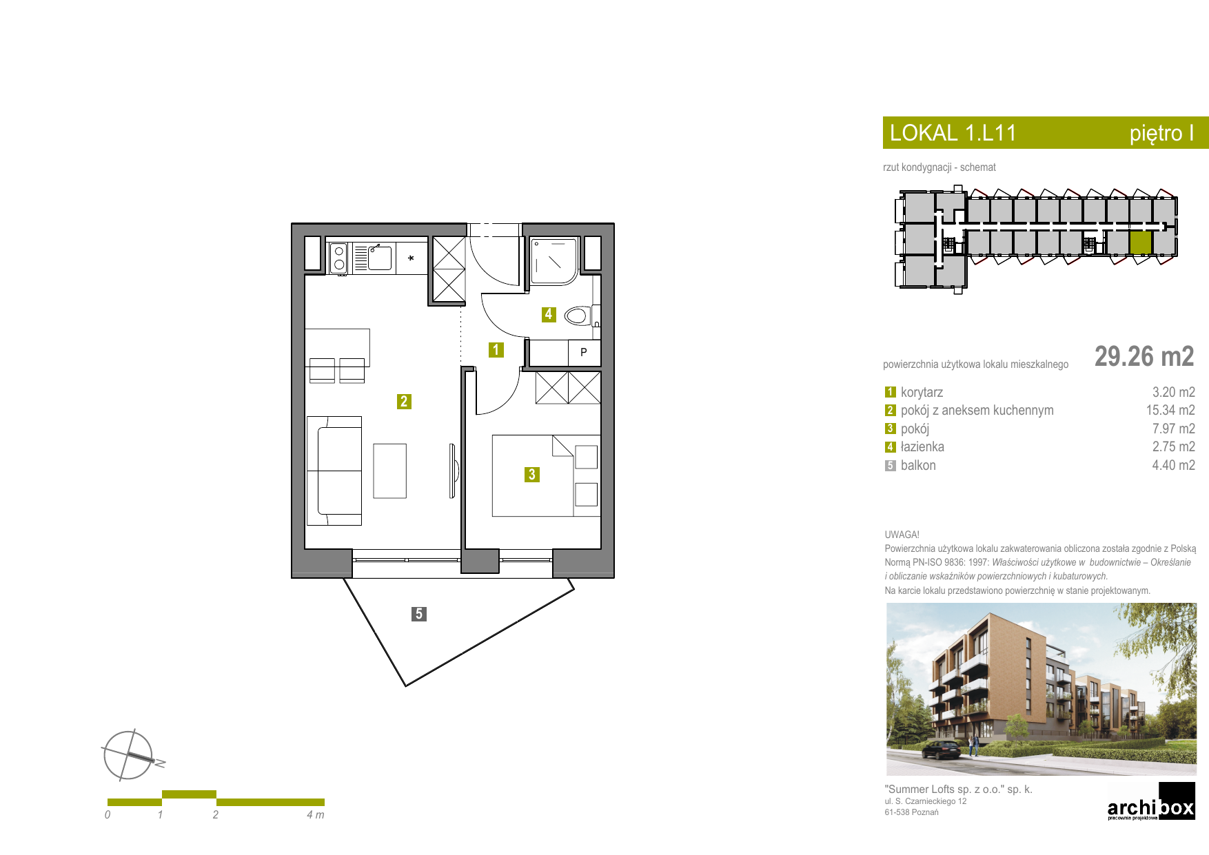 Apartament 29,44 m², piętro 1, oferta nr Apartament 31, Summer Lofts, Ustronie Morskie, ul. Wojska Polskiego 1-idx