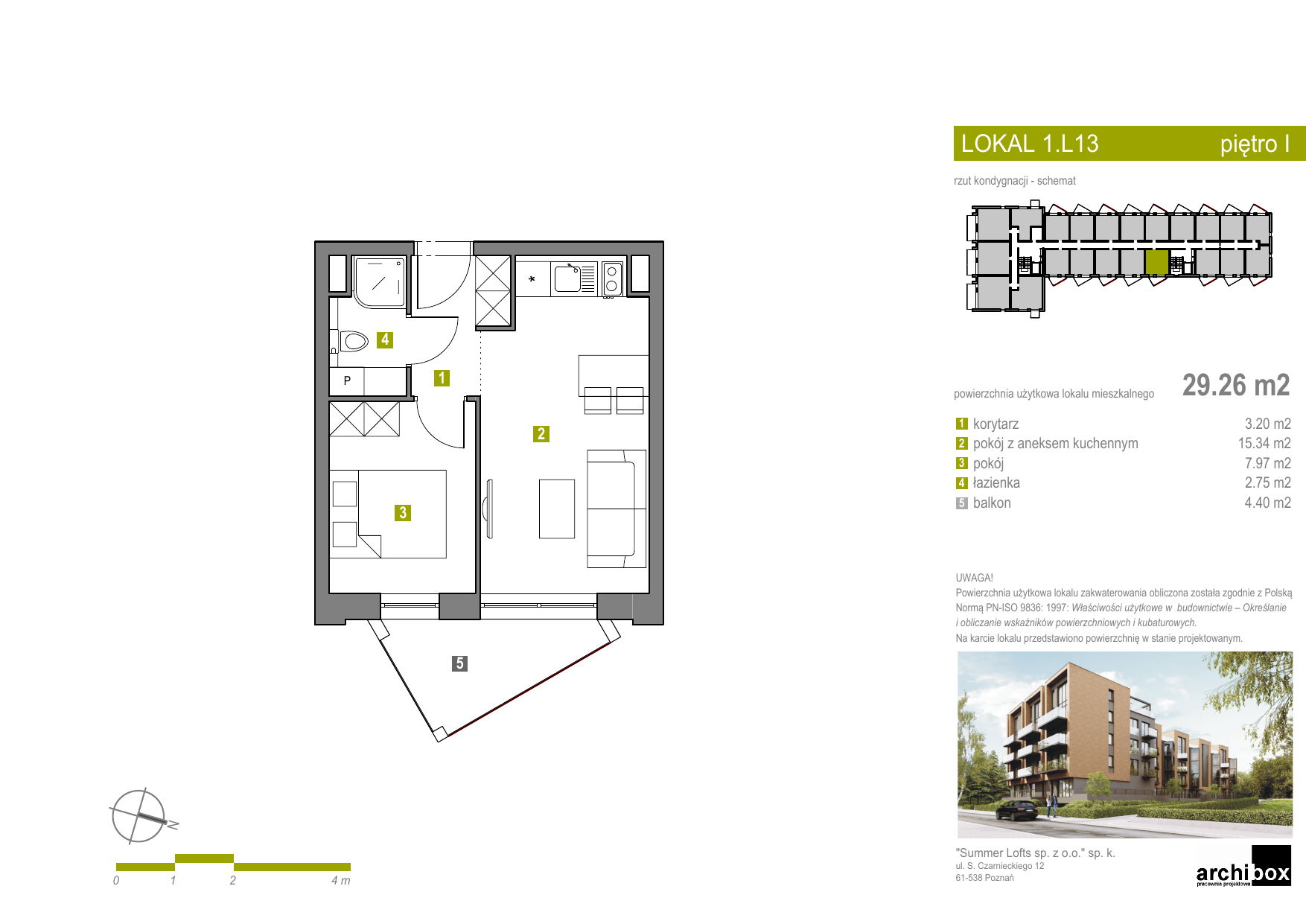 Apartament 29,55 m², piętro 1, oferta nr Apartament 33, Summer Lofts, Ustronie Morskie, ul. Wojska Polskiego 1-idx