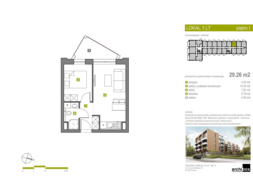 Apartament 29,26 m², piętro 1, oferta nr Apartament 27, Summer Lofts, Ustronie Morskie, ul. Wojska Polskiego 1-idx