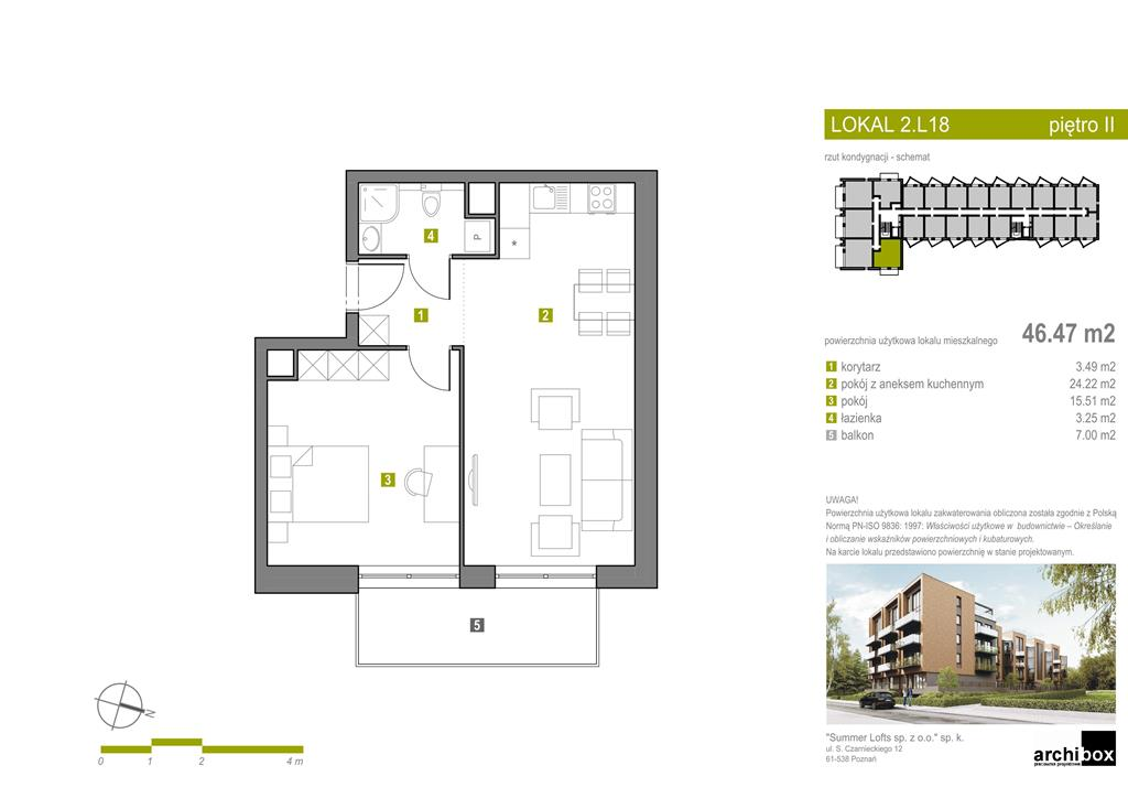 Apartament 46,54 m², piętro 2, oferta nr Apartament 38, Summer Lofts, Ustronie Morskie, ul. Wojska Polskiego 1-idx