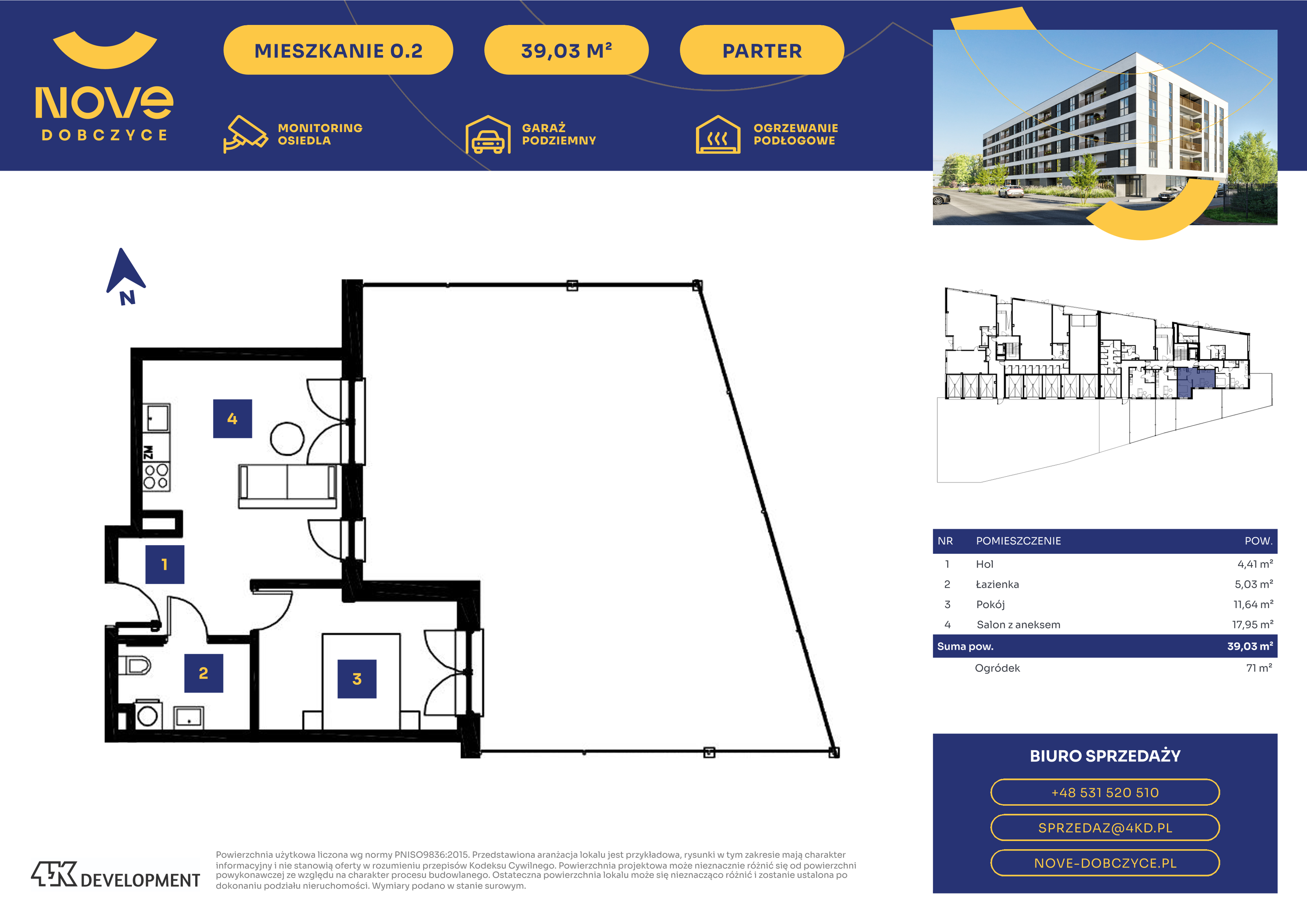 Mieszkanie 39,03 m², parter, oferta nr 0.2., NOVE Dobczyce, Dobczyce, ul. Wesoła / Szkolna-idx