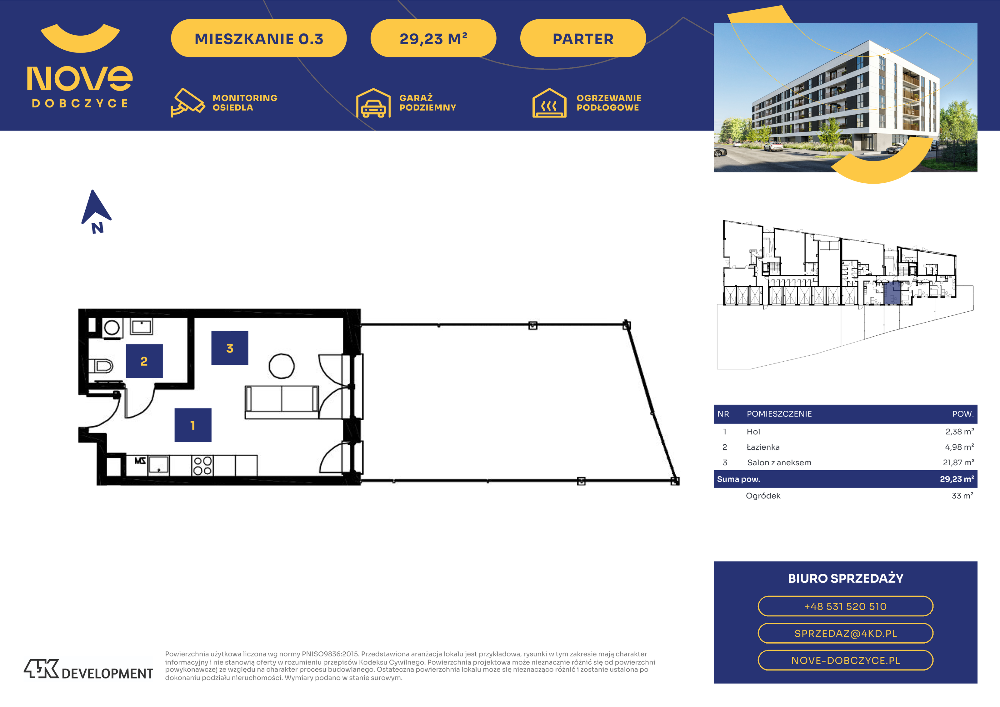 Mieszkanie 29,23 m², parter, oferta nr 0.3., NOVE Dobczyce, Dobczyce, ul. Wesoła / Szkolna-idx