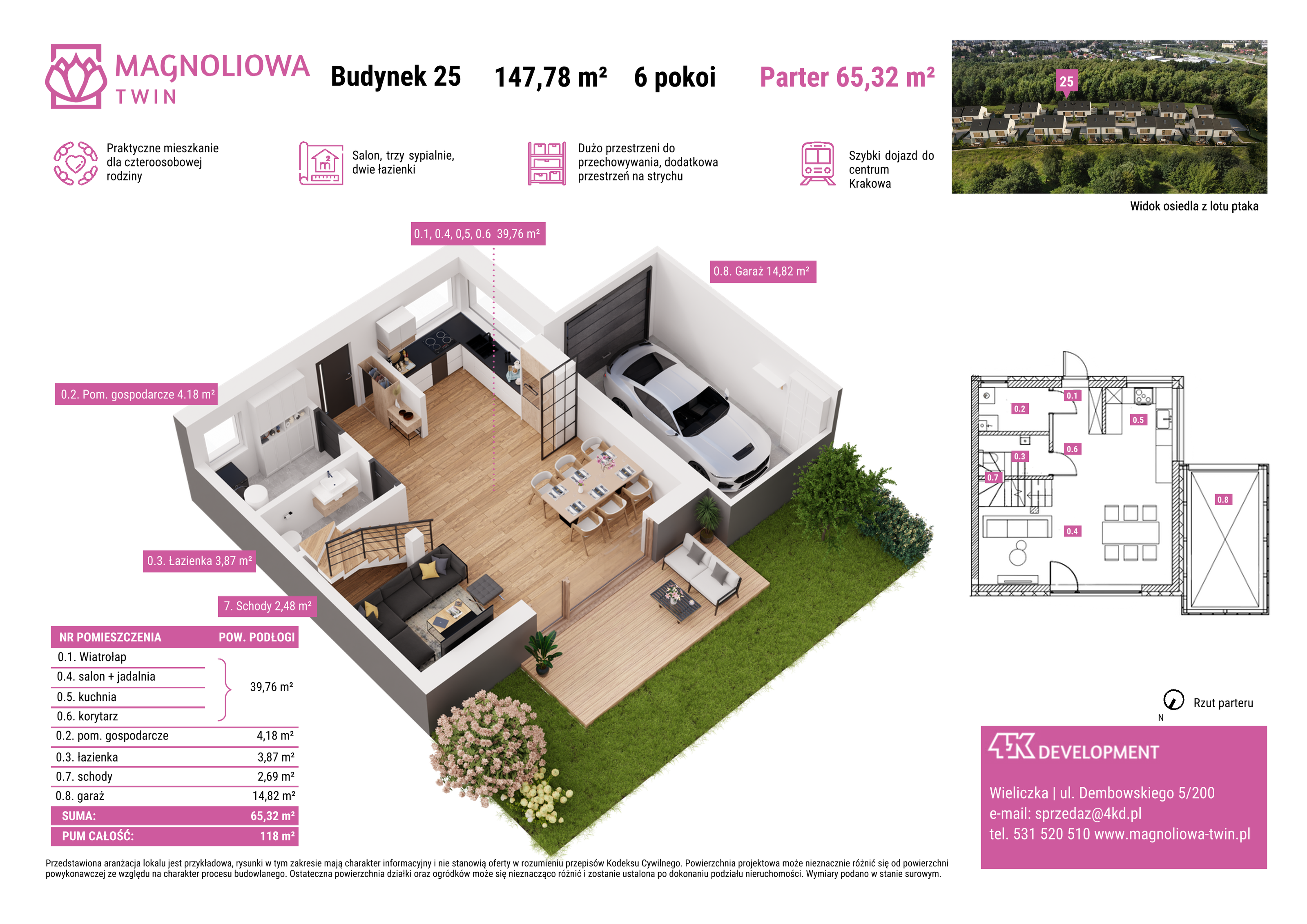 Dom 147,78 m², oferta nr B/25, Magnoliowa Twin - II Etap, Wieliczka, ul. Magnoliowa-idx