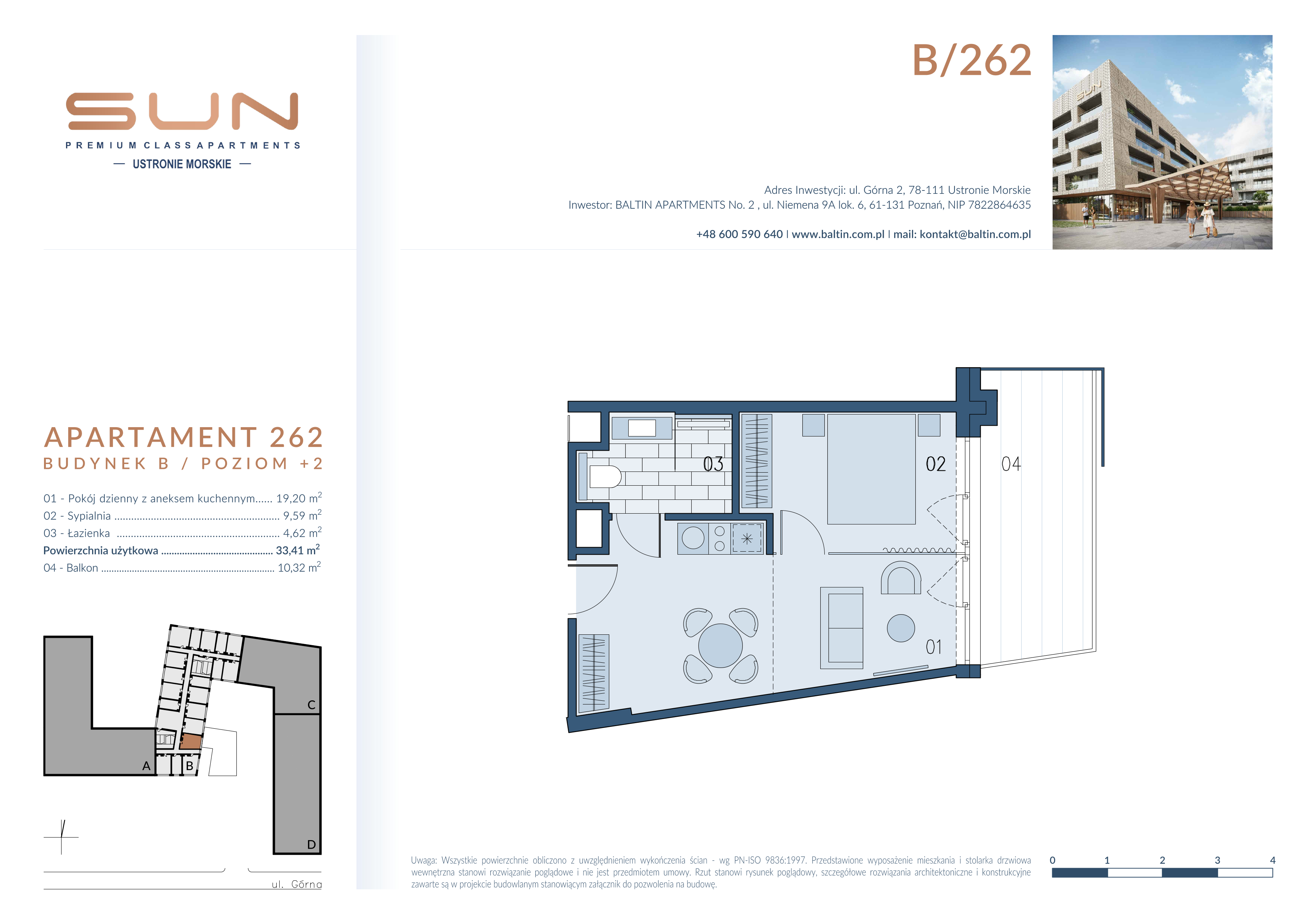 Apartament 33,41 m², piętro 2, oferta nr B/262, Bałtyk SUN ***** Premium Hotel & Apartaments, Ustronie Morskie, ul. Górna 2-idx