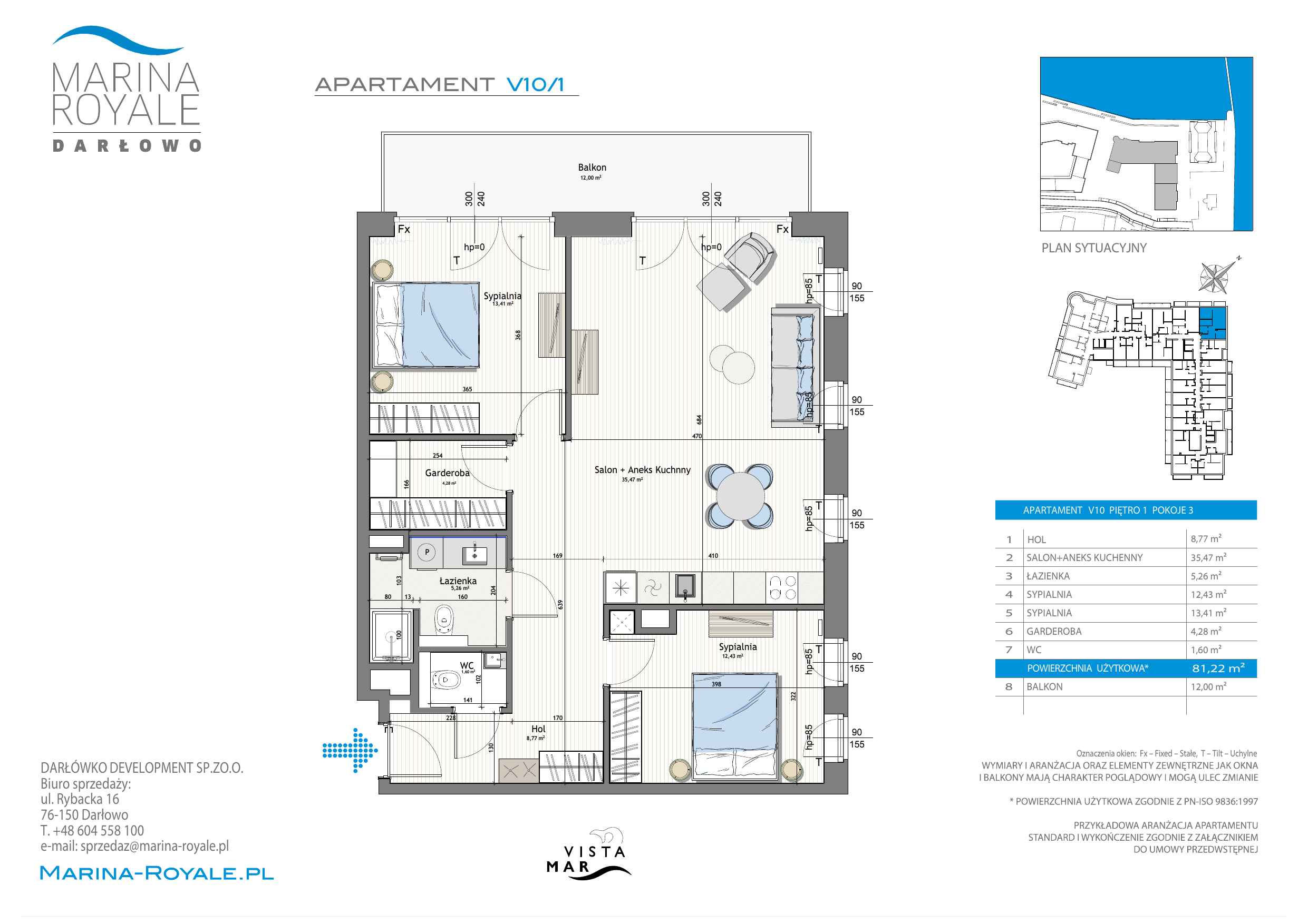 Apartament 81,22 m², piętro 1, oferta nr V10/1, Marina Royale, Darłowo, ul. Bulwar Zachodzącego Słońca 1-idx