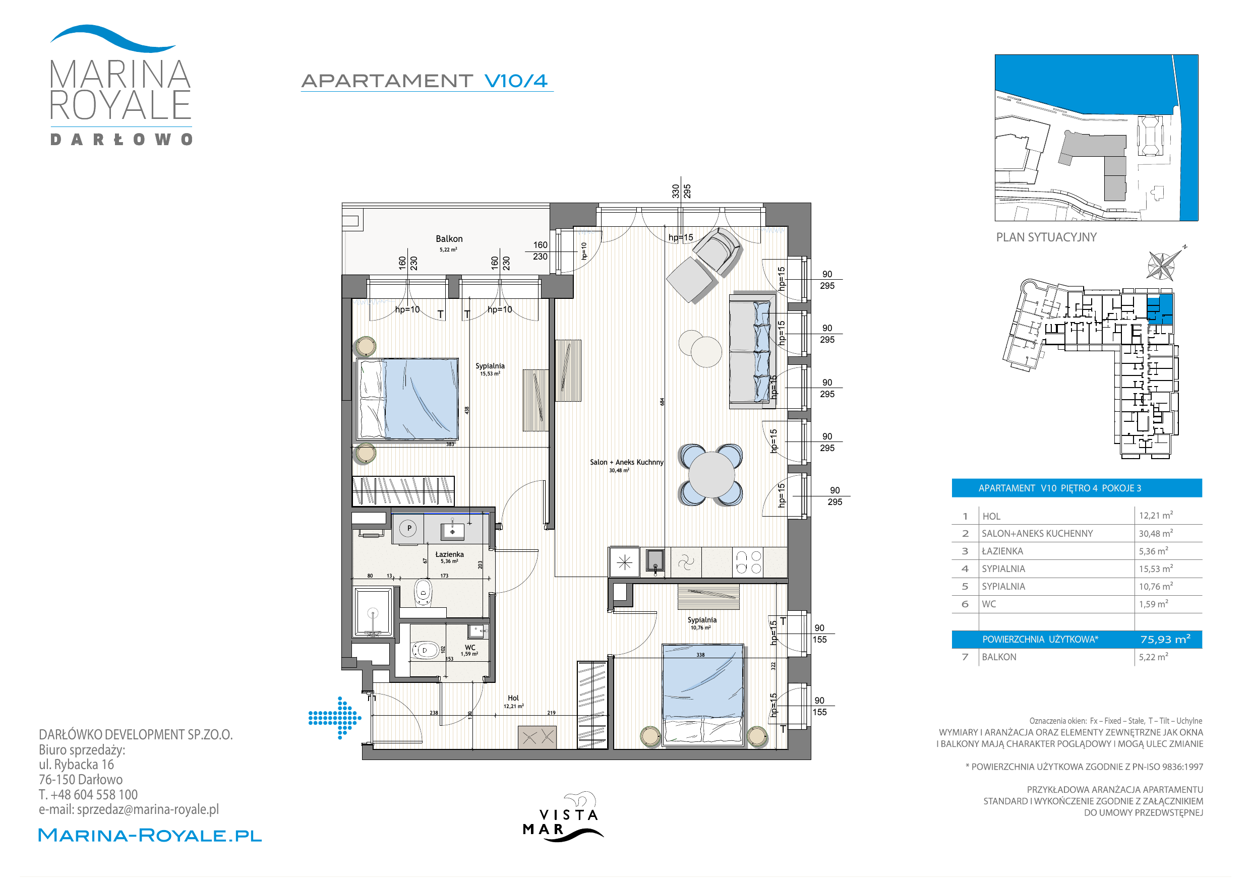 Apartament 75,93 m², piętro 4, oferta nr V10/4, Marina Royale, Darłowo, ul. Bulwar Zachodzącego Słońca 1-idx