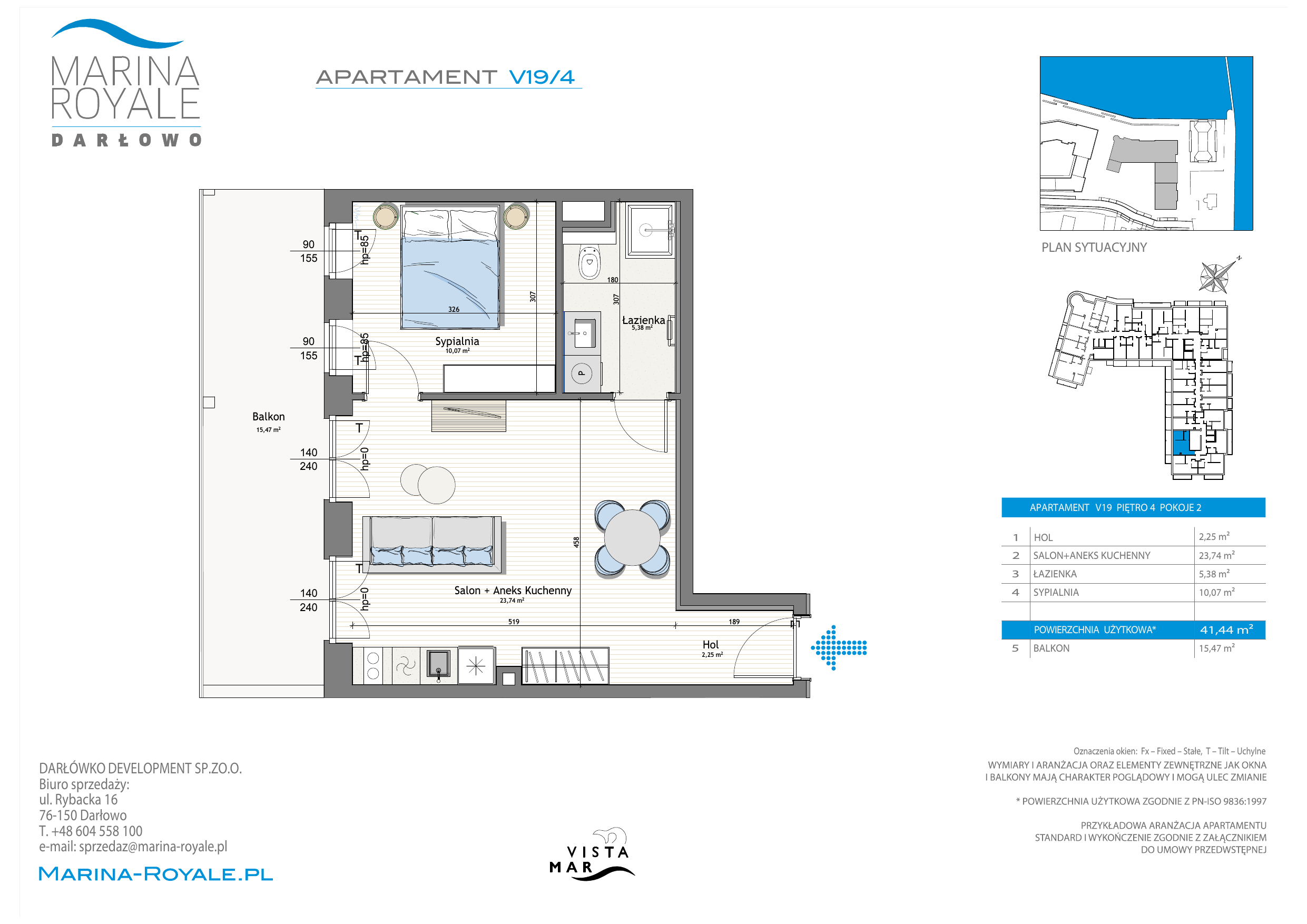 Apartament 41,44 m², piętro 4, oferta nr V19/4, Marina Royale, Darłowo, ul. Bulwar Zachodzącego Słońca 1-idx