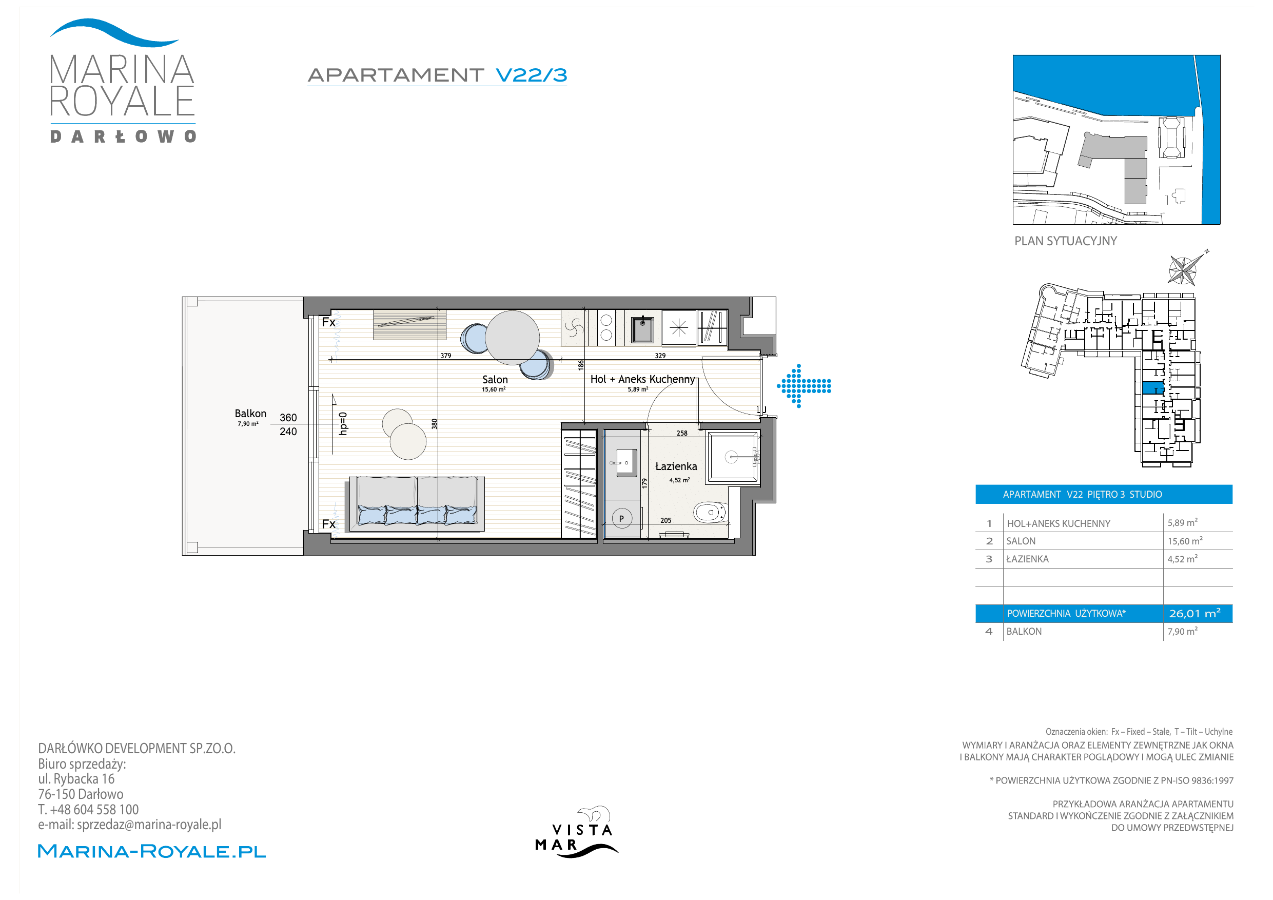 Apartament 26,01 m², piętro 3, oferta nr V22/3, Marina Royale, Darłowo, ul. Bulwar Zachodzącego Słońca 1-idx