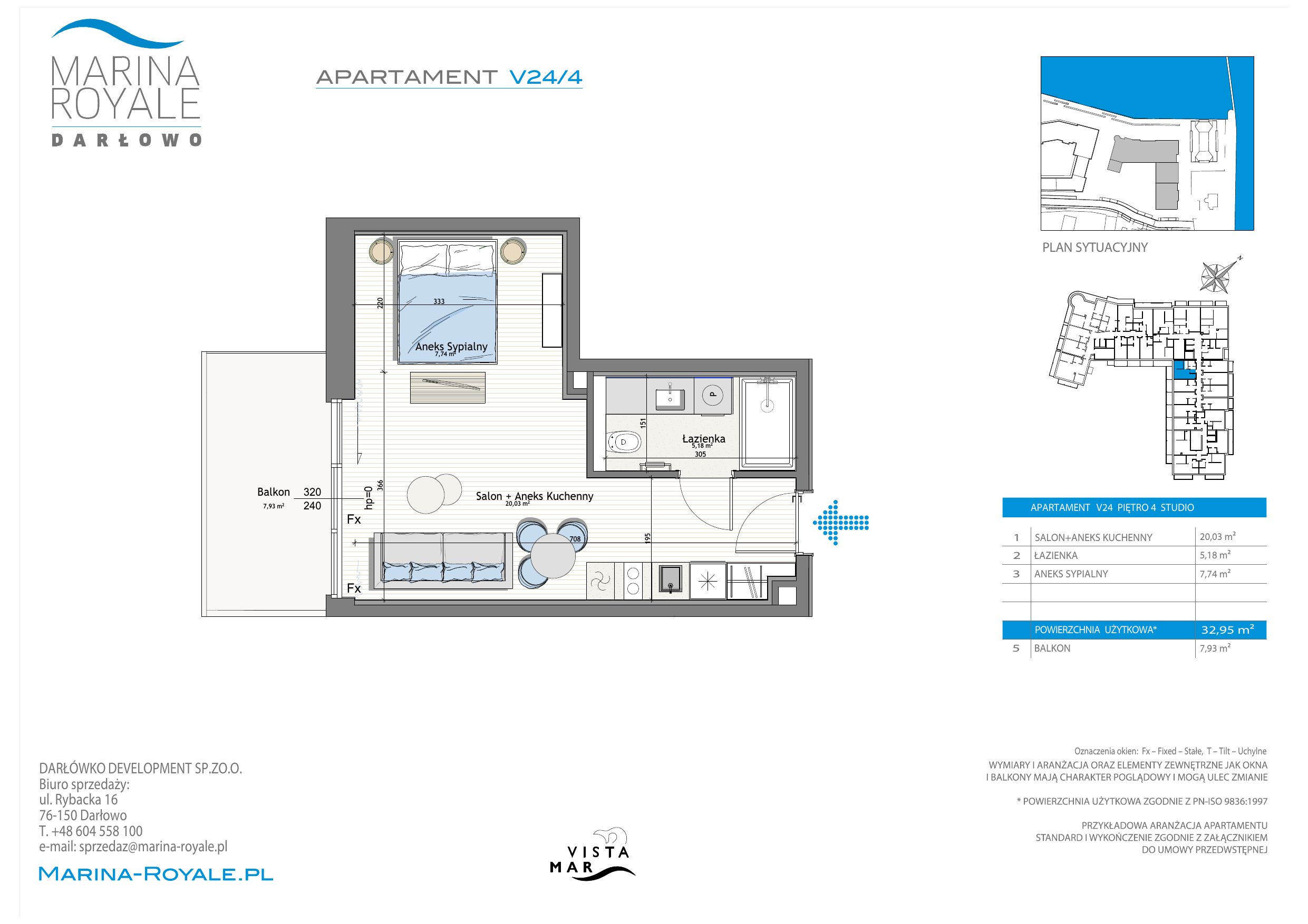 Apartament 32,95 m², piętro 4, oferta nr V24/4, Marina Royale, Darłowo, ul. Bulwar Zachodzącego Słońca 1-idx