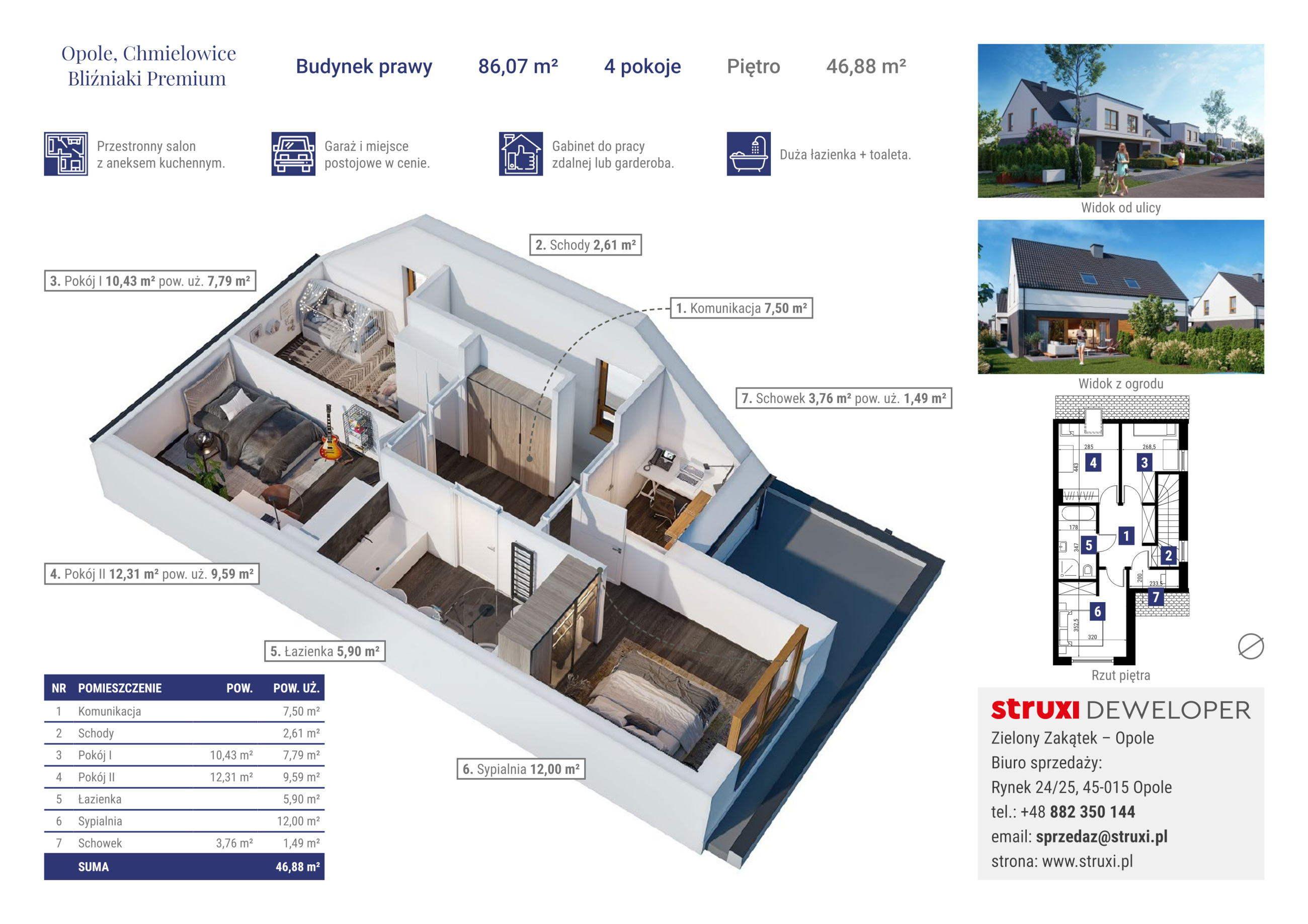 Mieszkanie 86,07 m², parter, oferta nr BRW19P, Osiedle Róży Wiatrów, Opole, Chmielowice, ul. Opalowa / Szmaragdowa / Daktylowa / al. Miętowa / Maciejkowa-idx