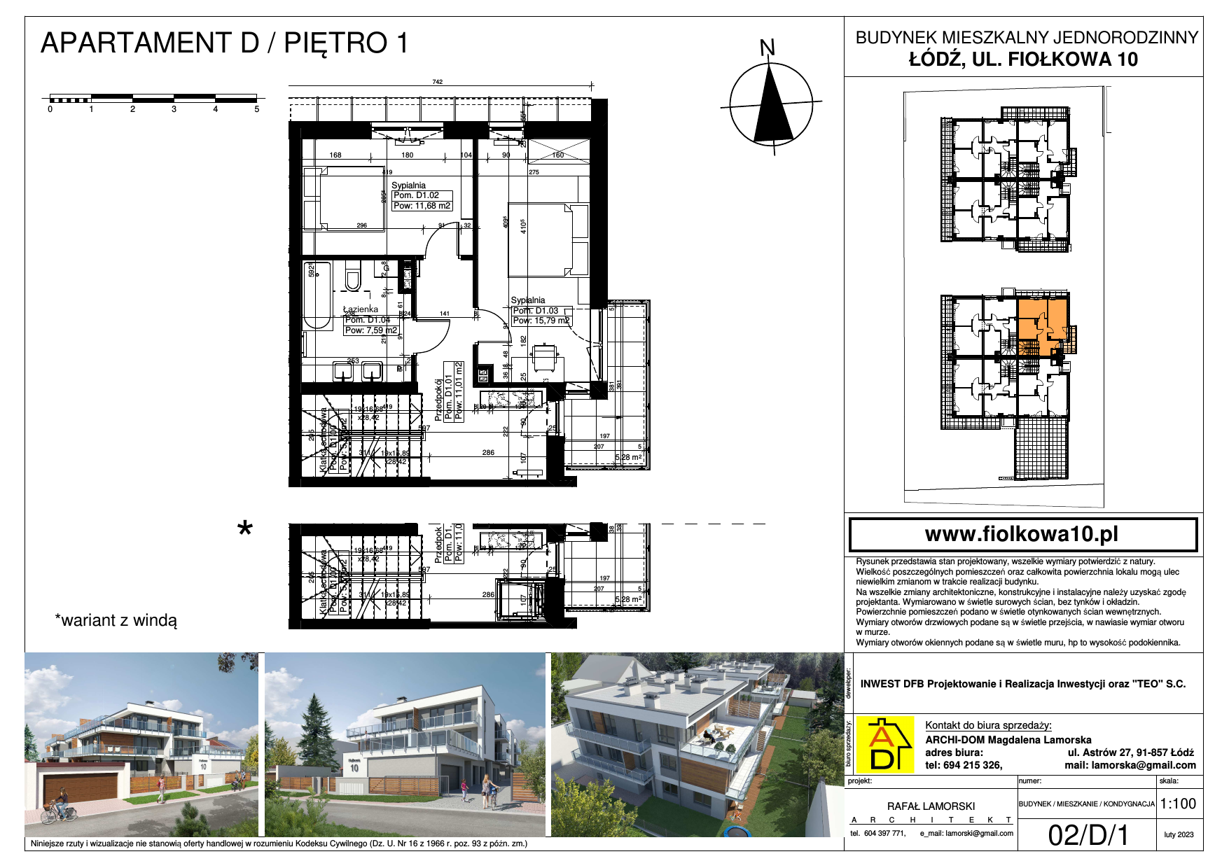 Apartament 149,36 m², parter, oferta nr 2 D, Apartamenty Fiołkowa 10, Łódź, Bałuty, Julianów-Marysin-Rogi, ul. Fiołkowa 10-idx