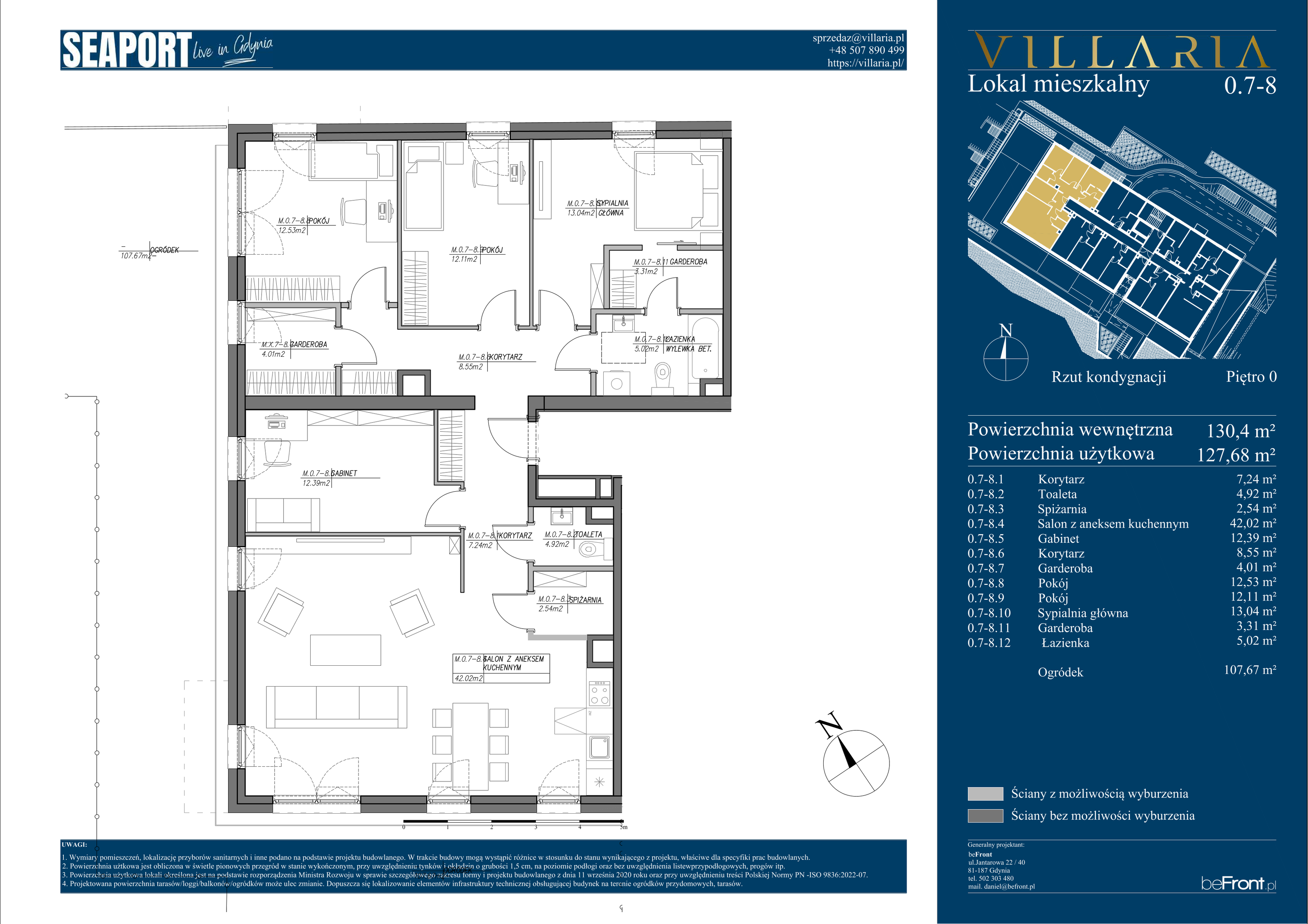 Mieszkanie 130,40 m², parter, oferta nr 0.7-0.8, Seaport, Gdynia, Grabówek, ul. Kołłątaja 18-idx