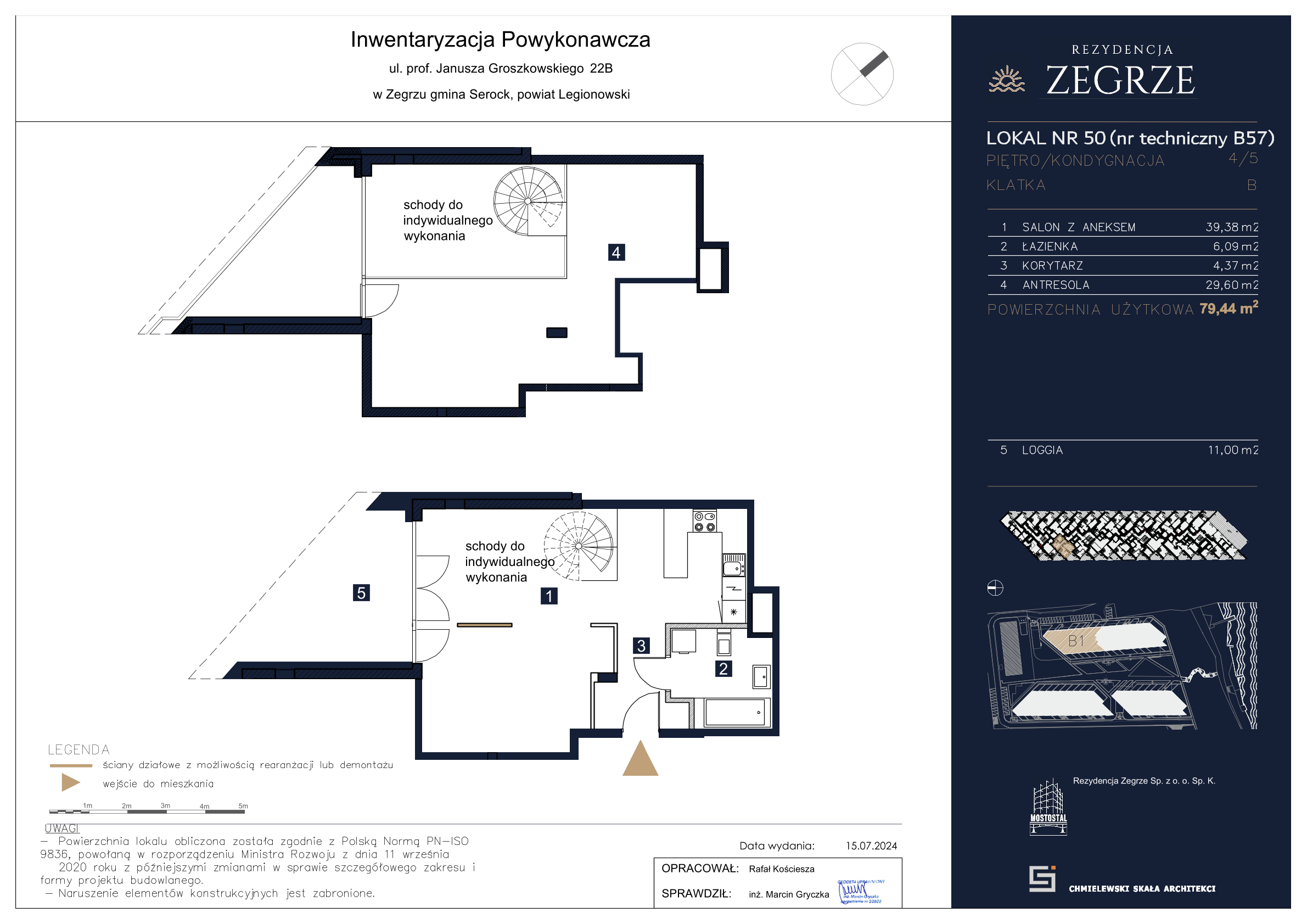 Apartament 79,44 m², piętro 4, oferta nr B1.5.B.57, Rezydencja Zegrze II, Zegrze, ul. Groszkowskiego 22A-idx