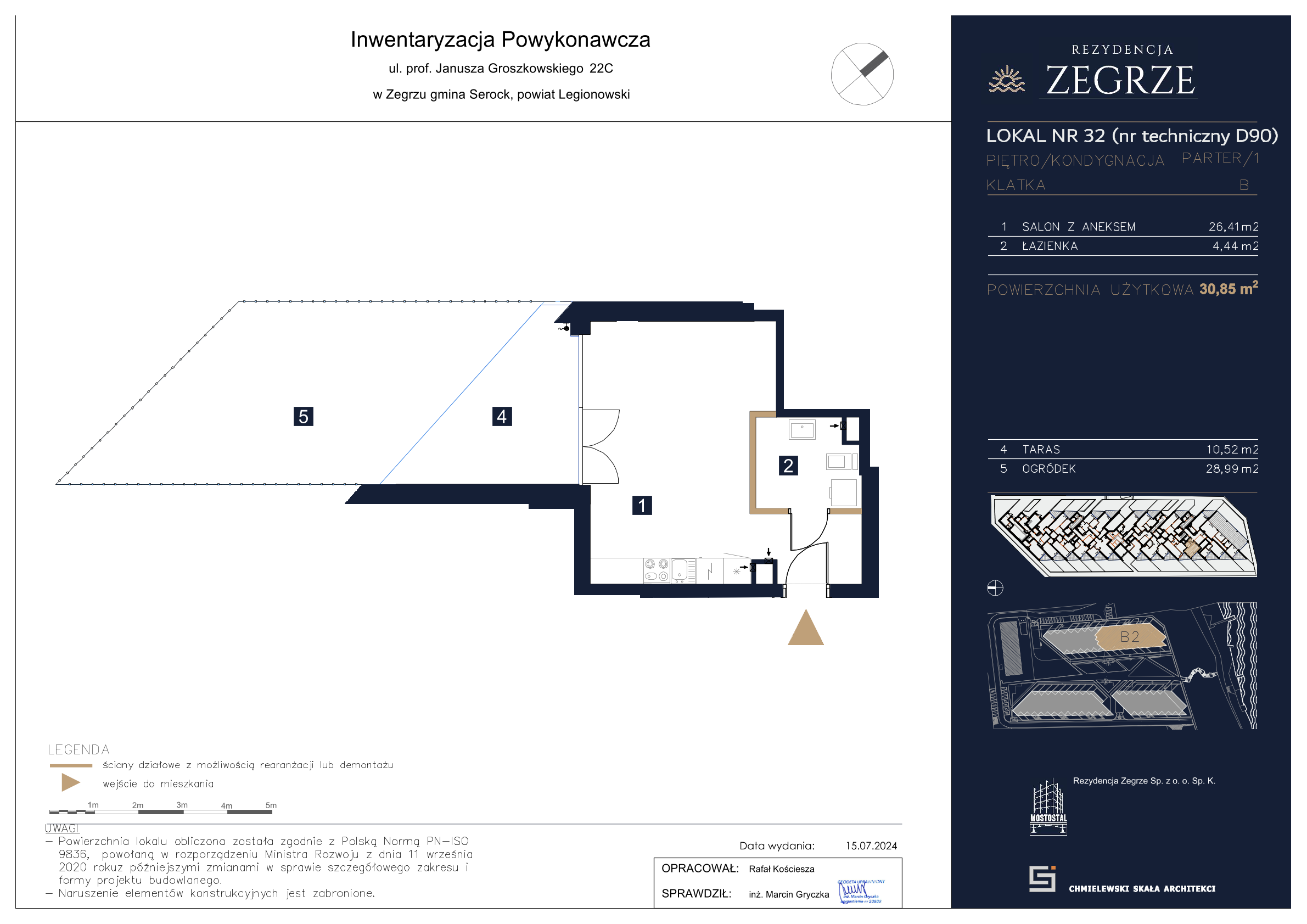 Apartament 30,85 m², parter, oferta nr B2.1.D.90, Rezydencja Zegrze II, Zegrze, ul. Groszkowskiego 22A-idx