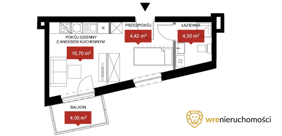 Mieszkanie 25,42 m², piętro 1, oferta nr , 192056, Wrocław, Kleczków, Władysława Reymonta-idx