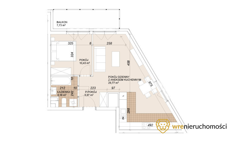 Mieszkanie 48,70 m², piętro 3, oferta nr , 731688, Wrocław, Szczepin, Gnieźnieńska-idx